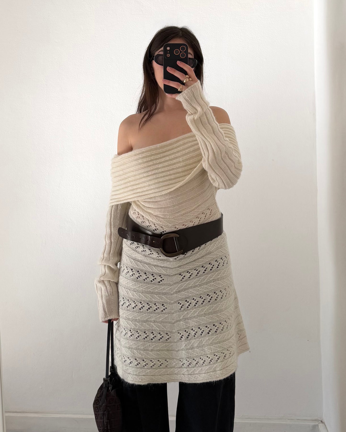 Off the shoulderd knit dress