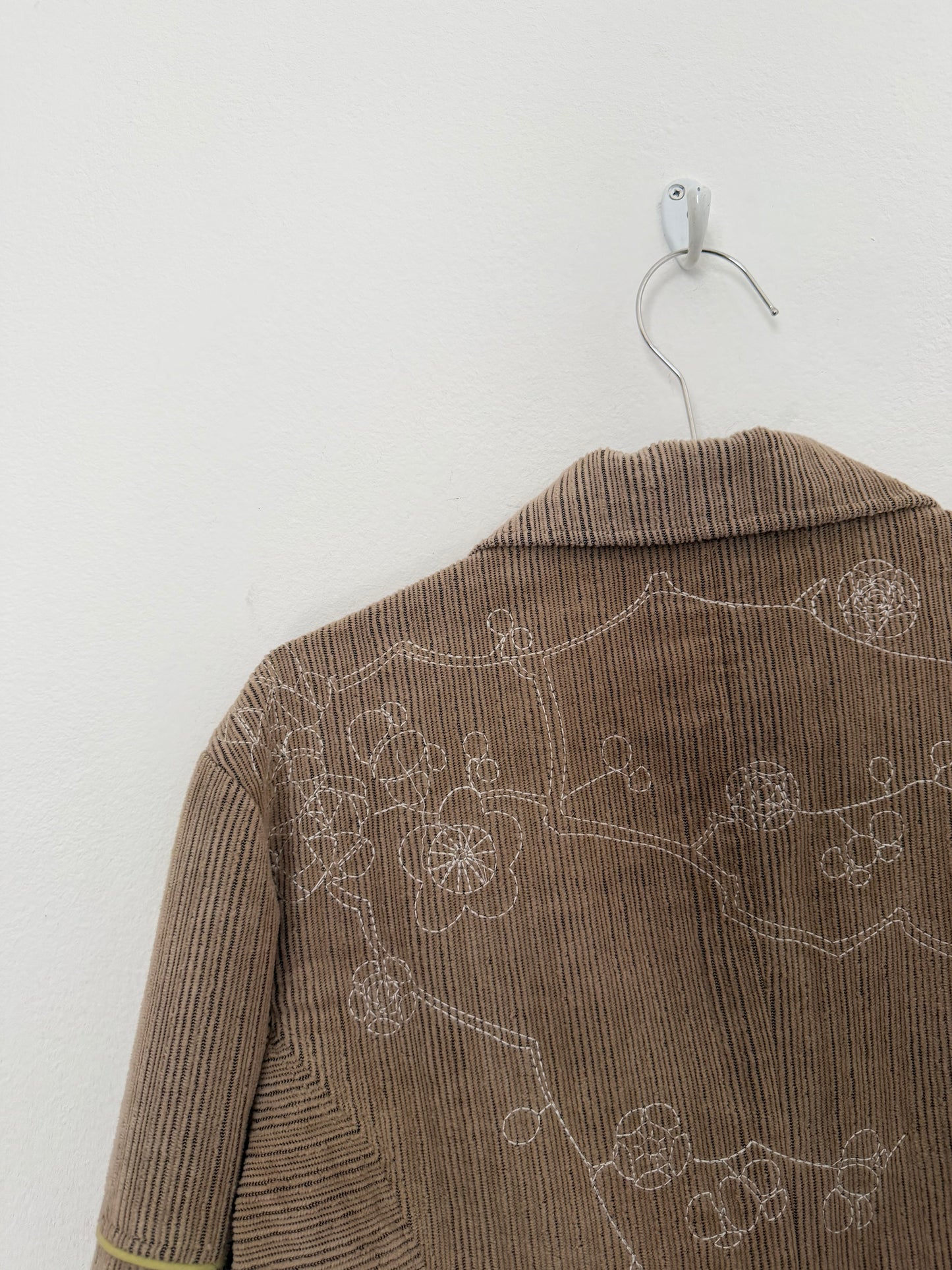 00s cord blazer with embroidery