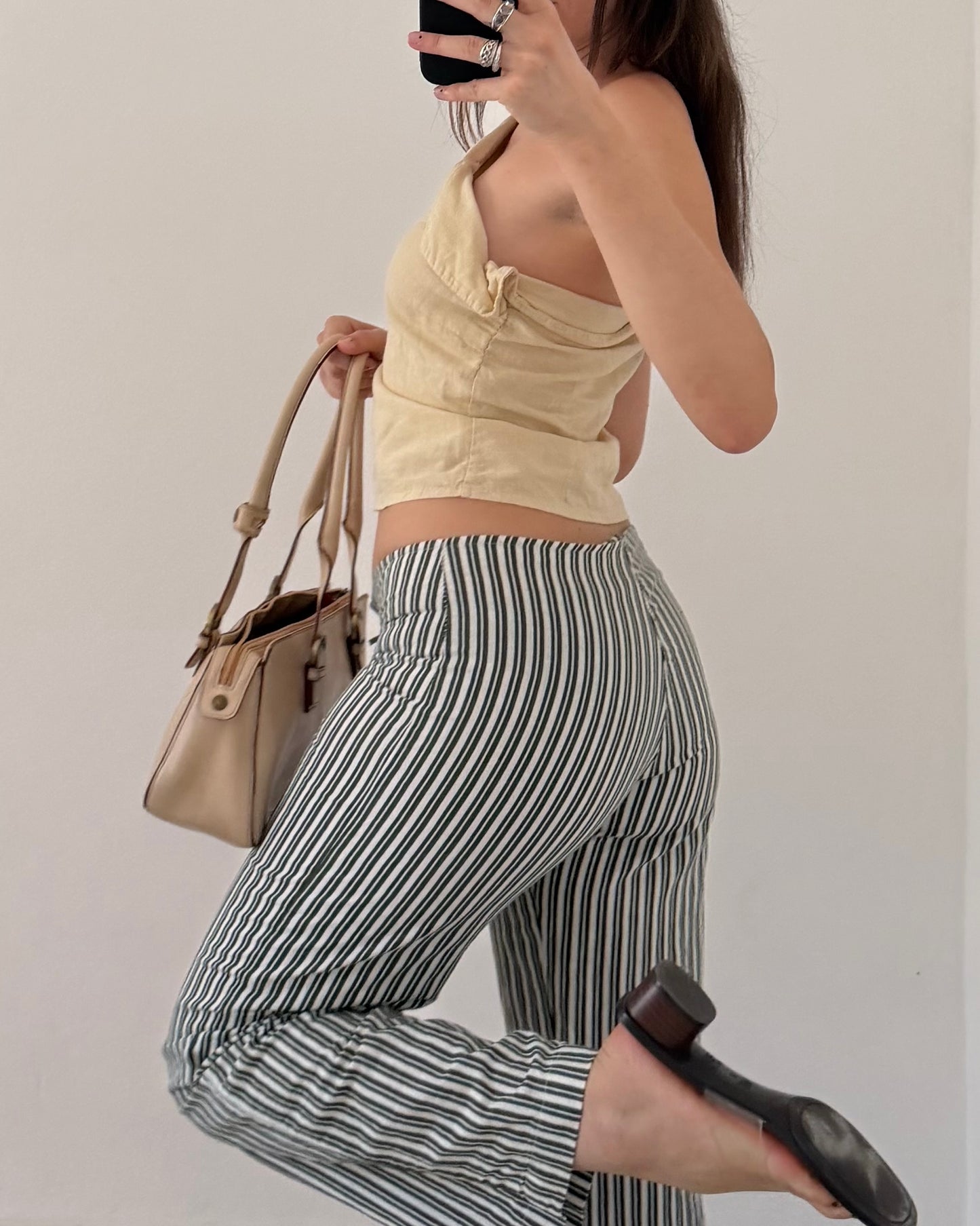 Linen striped trousers