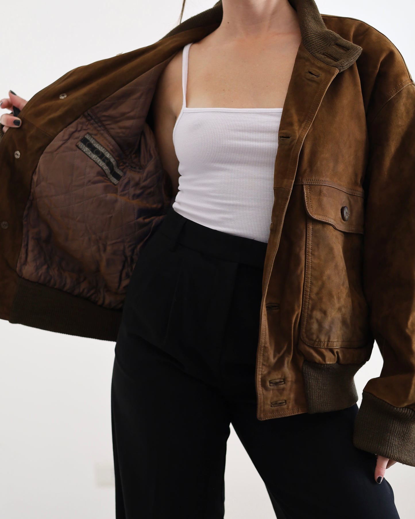 Suede bomber jacket