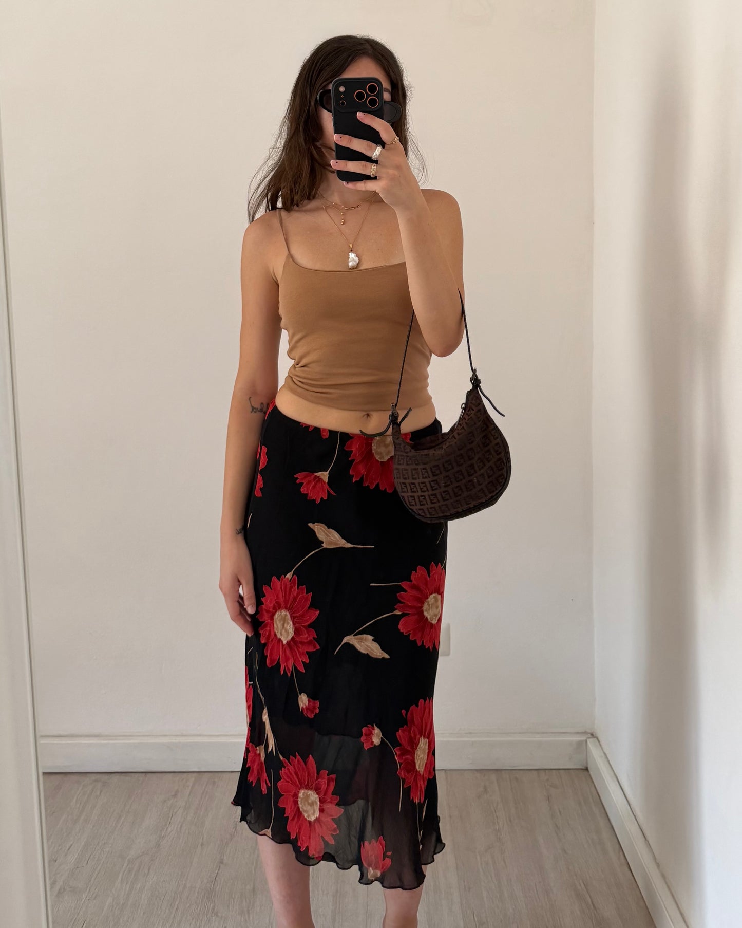 00s floral midi skirt