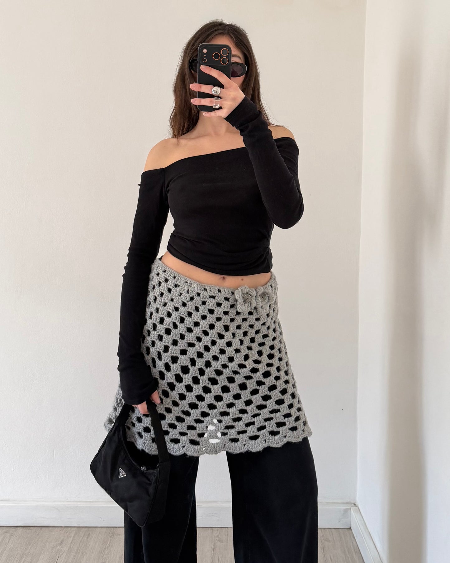 Crochet mini skirt