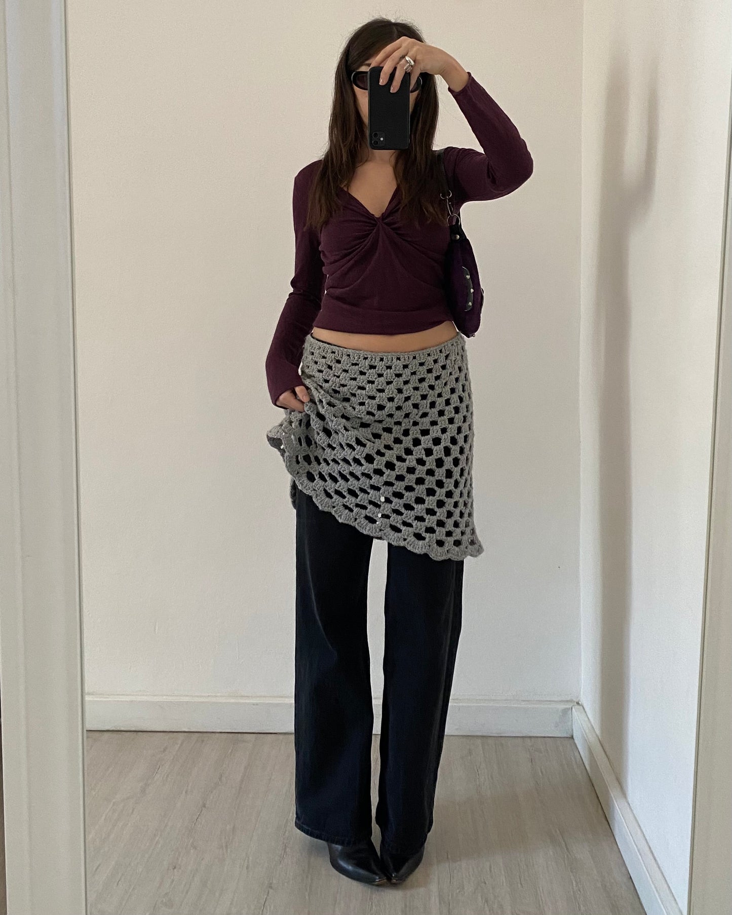 Cashmere&silk knit top