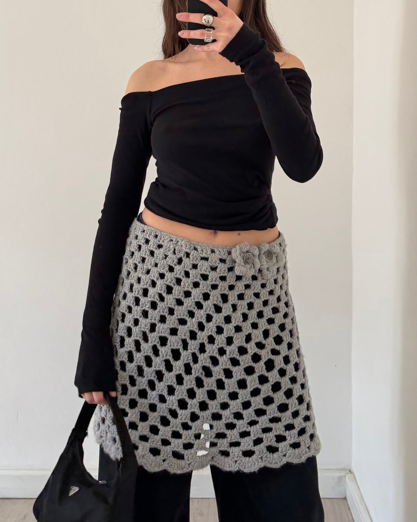 Crochet mini skirt