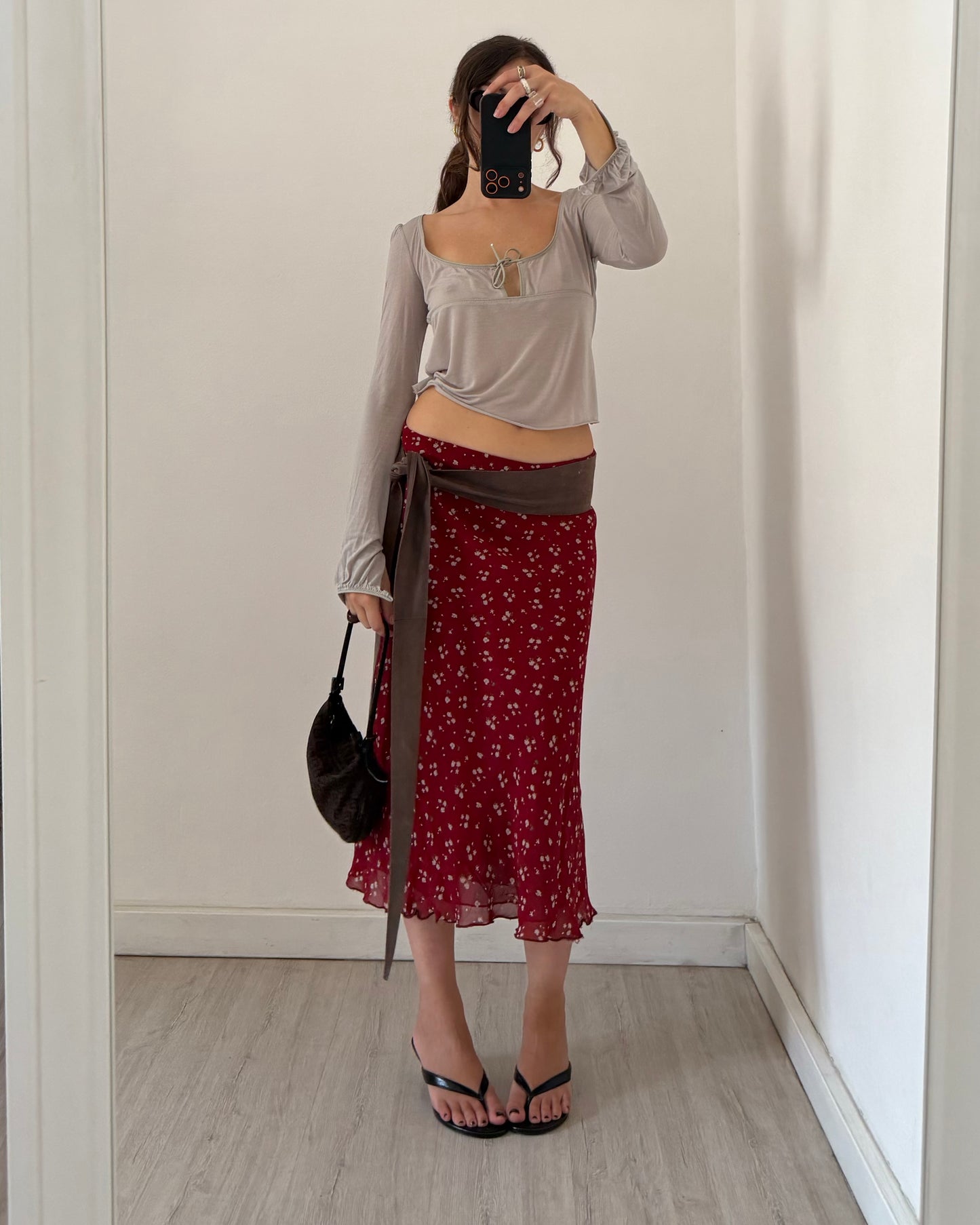 00s floral midi skirt