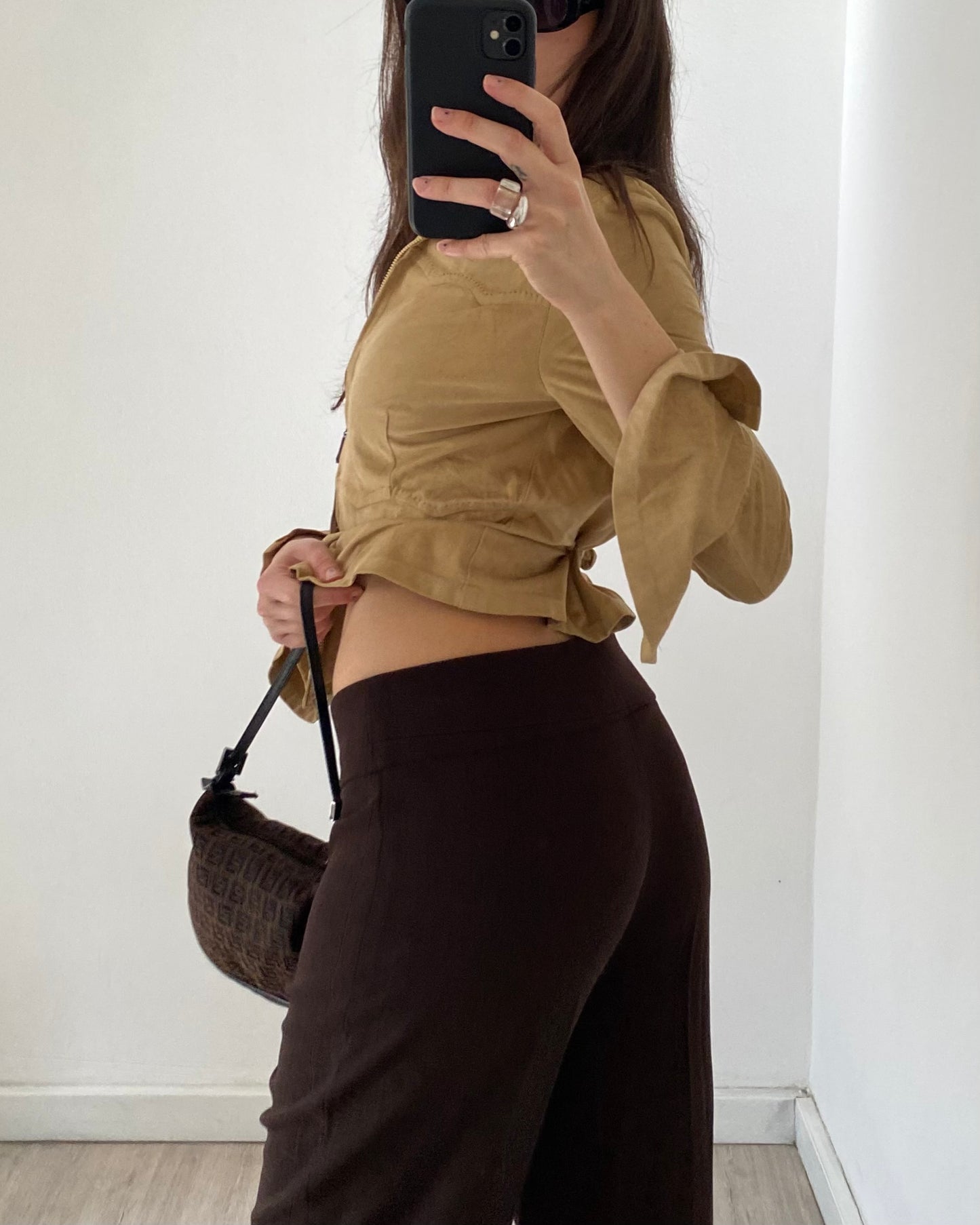 00s brown capri trousers