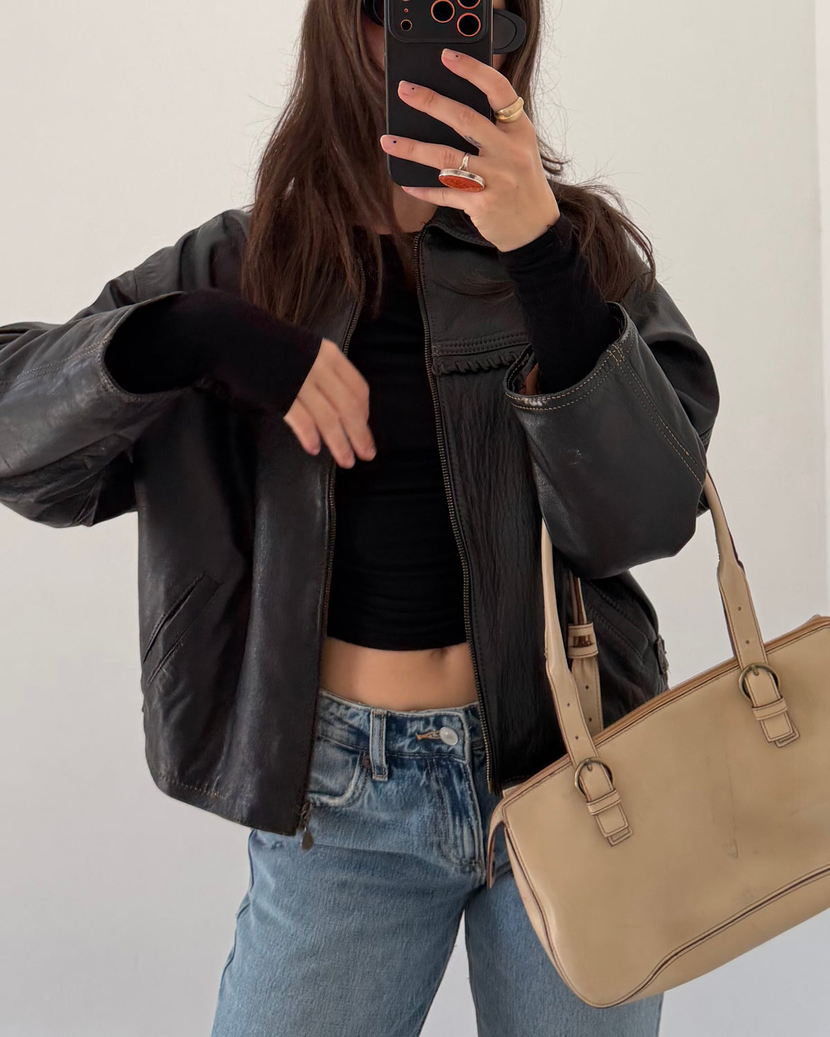 90s leather bomber jacket