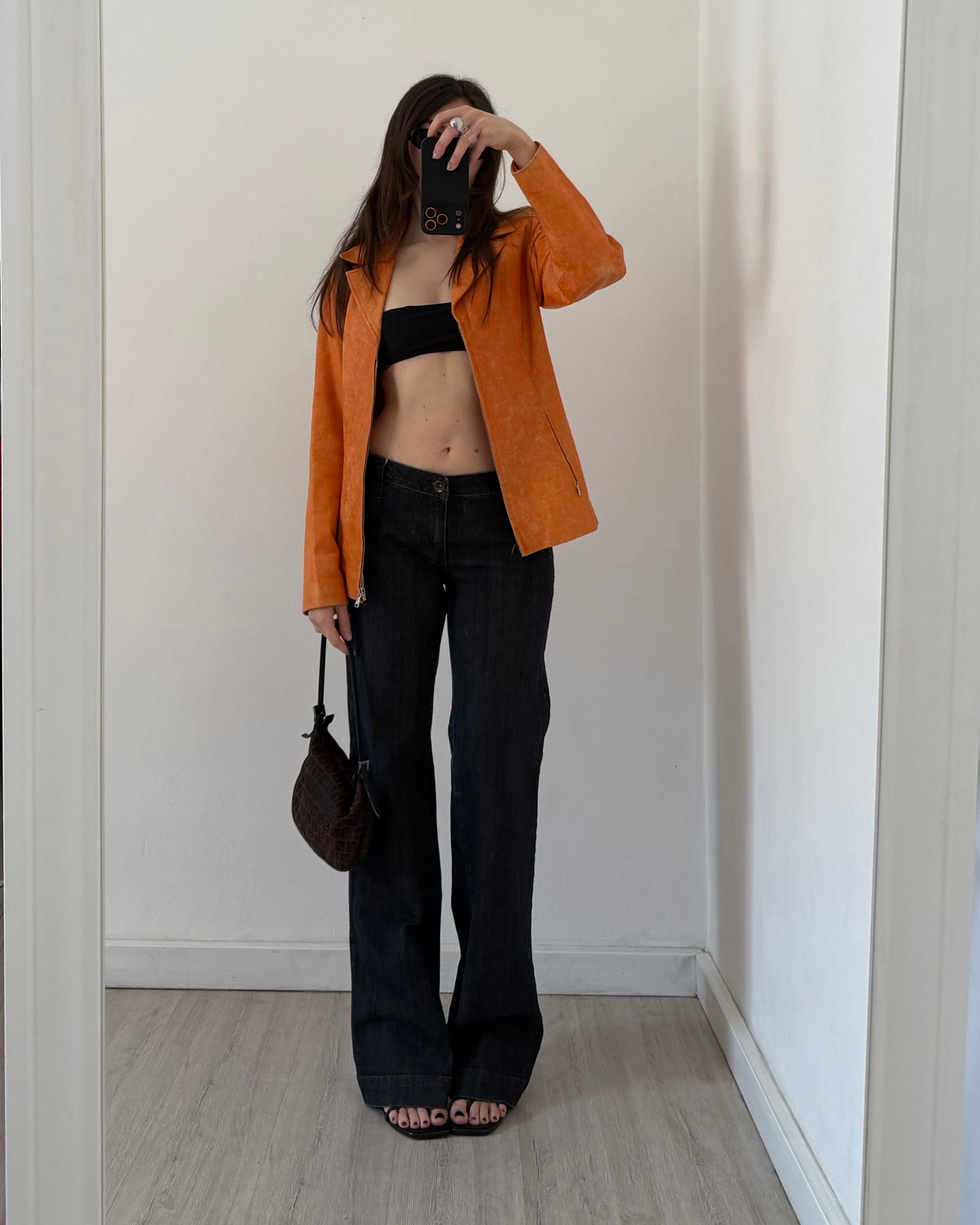 00s orange leather jacket