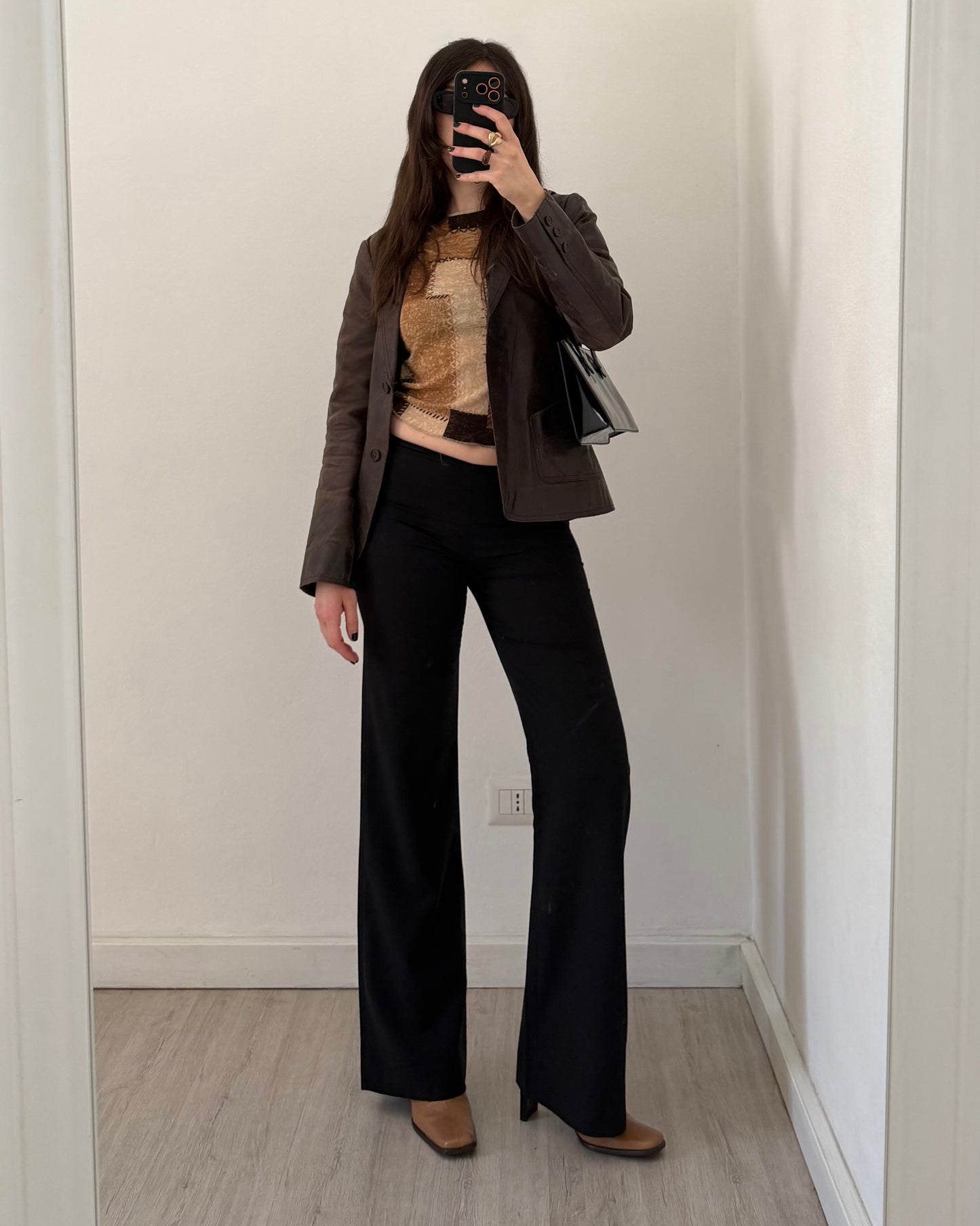 Patchwork micro mesh top