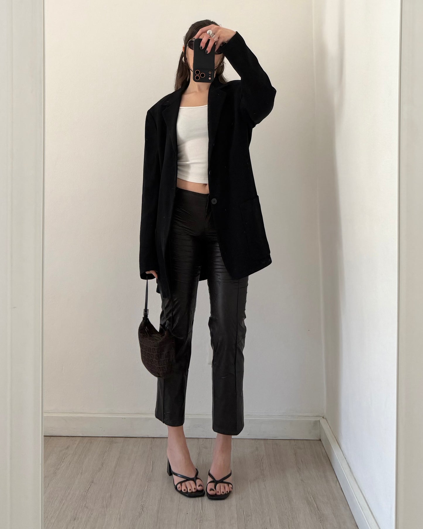 Faux leather brown pants