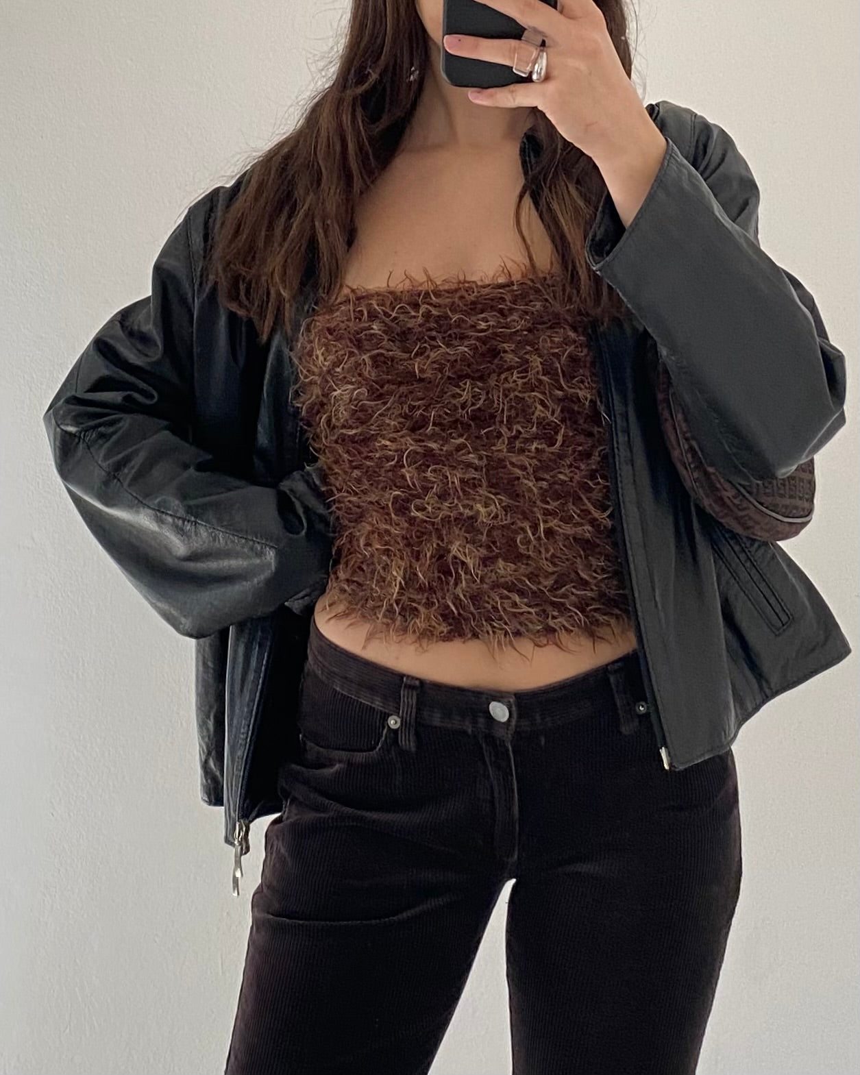 Brown cord flare trousers