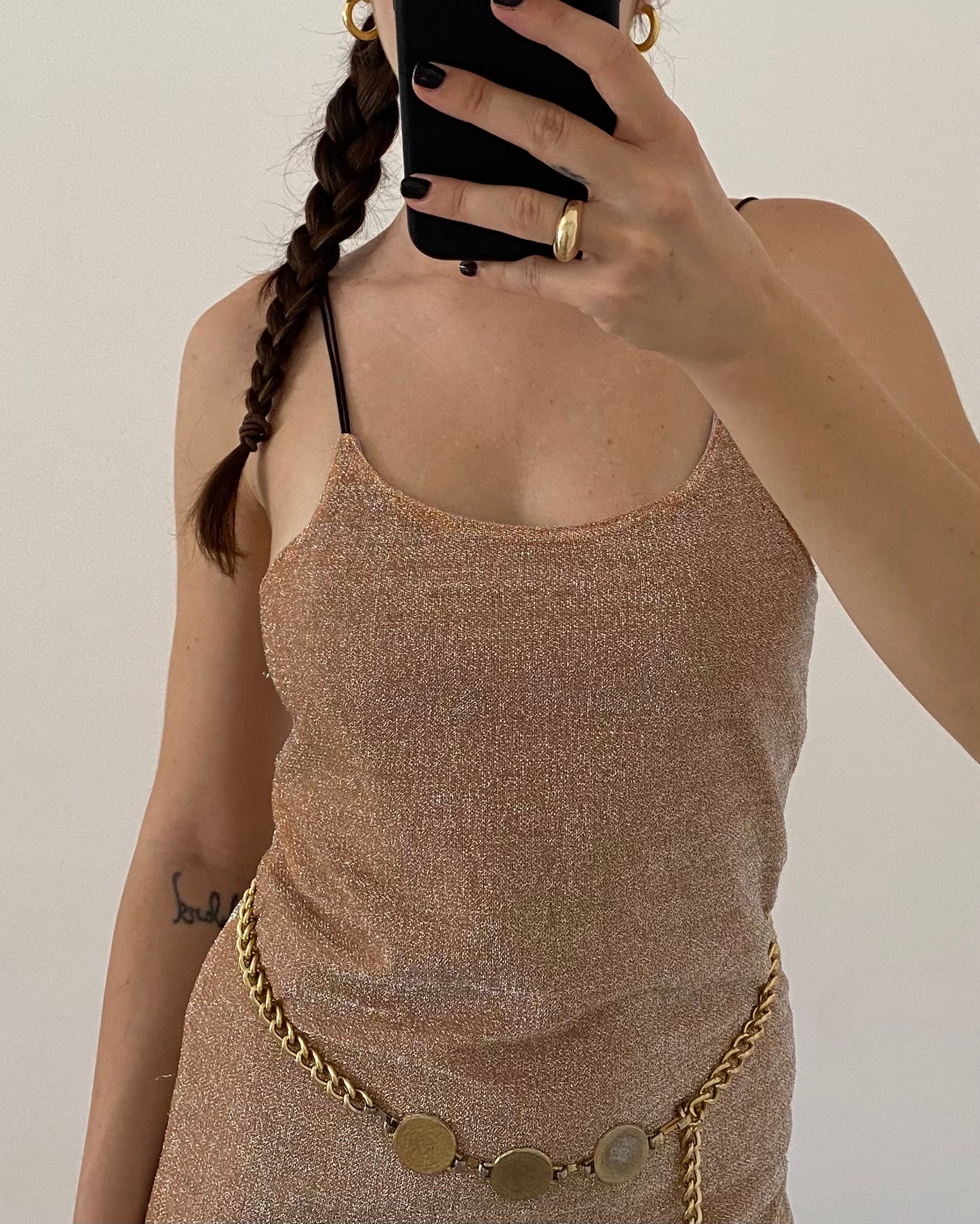 Rat&boa lamé mini dress