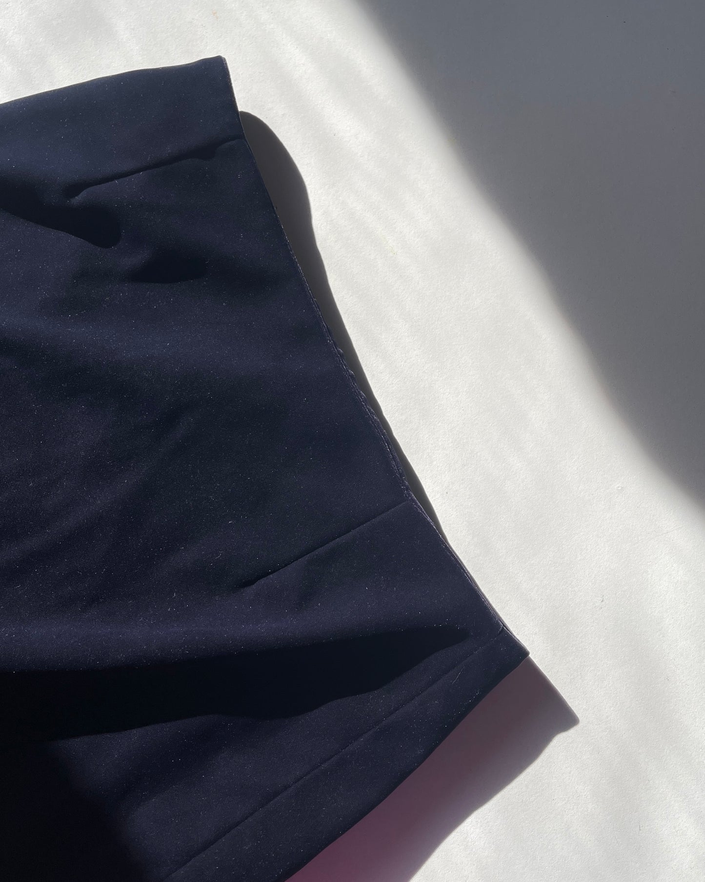 Midnight blue velvet skirt