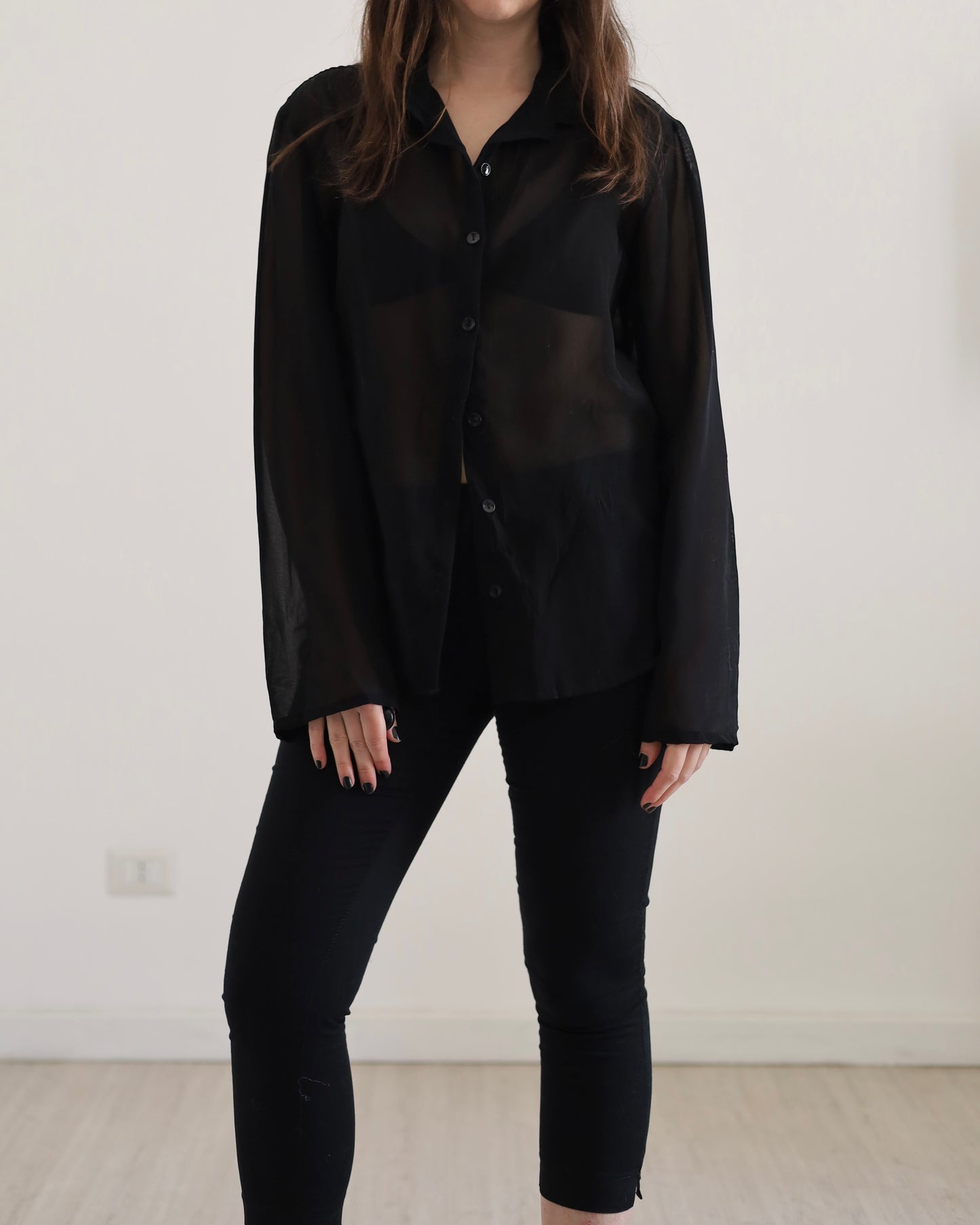 Black sheer shirt