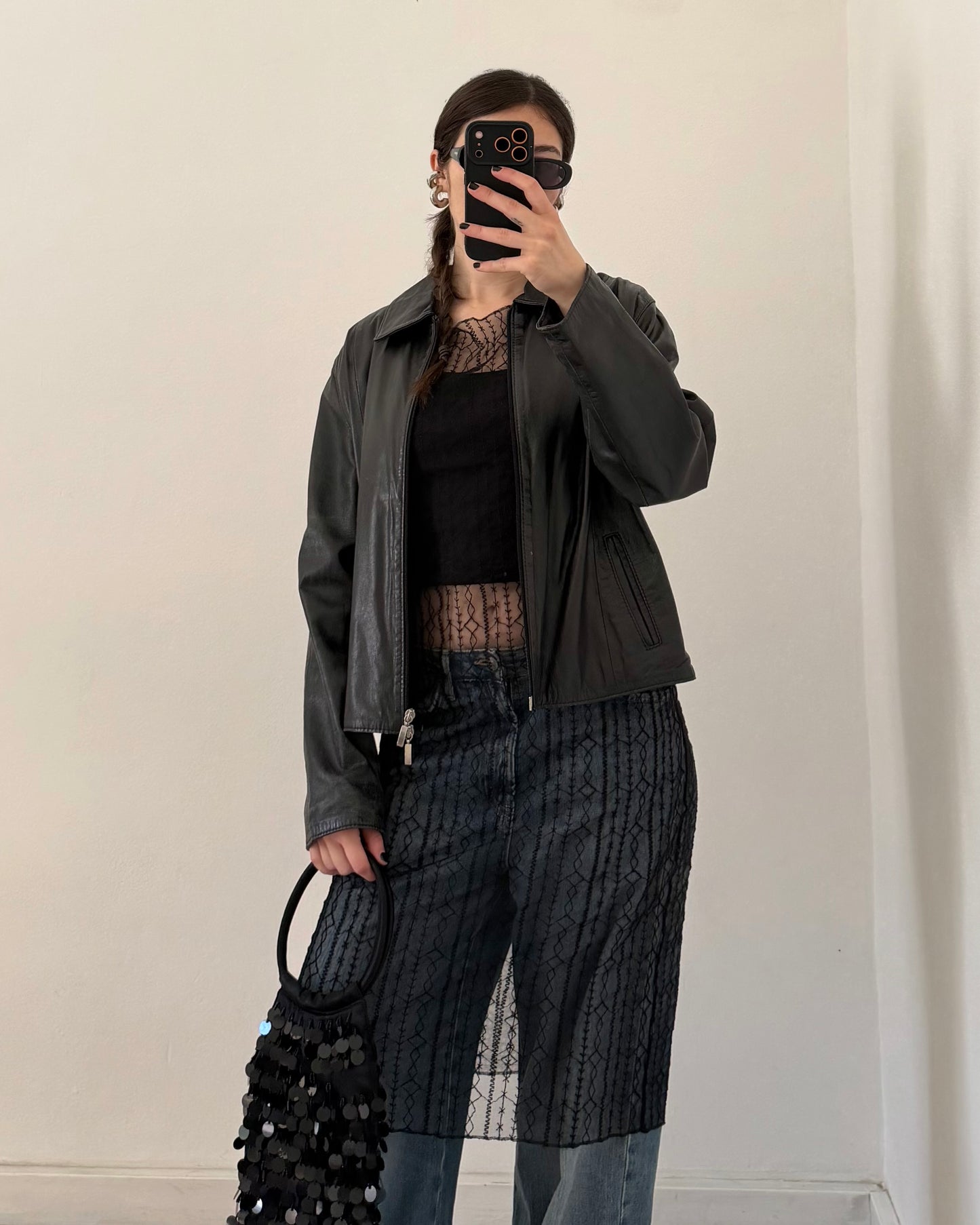 Black sheer midi dress