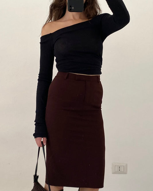 Brown midi skirt