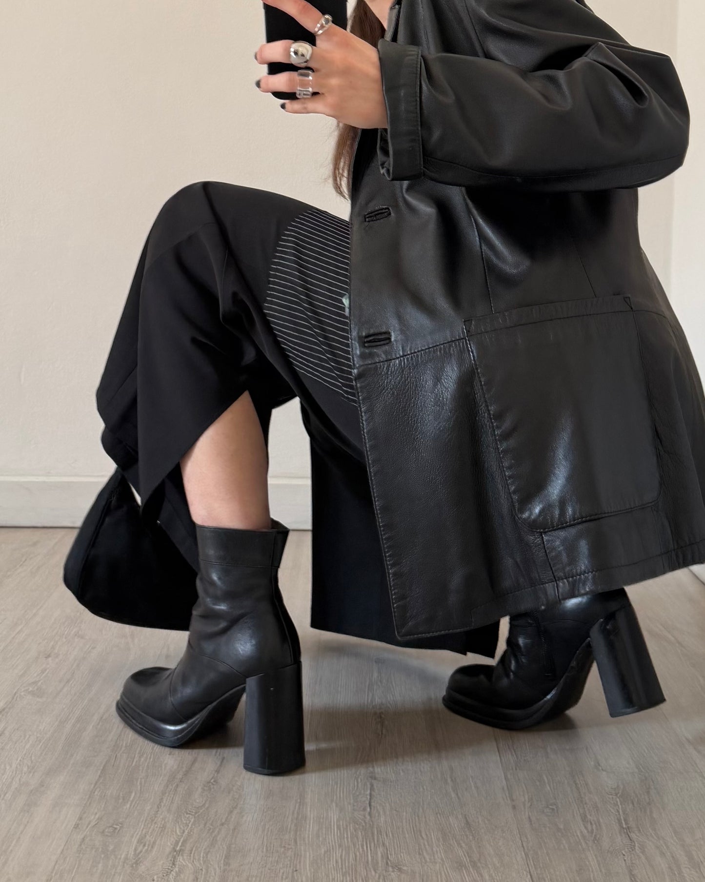 00s wide leg pinstripe trousers