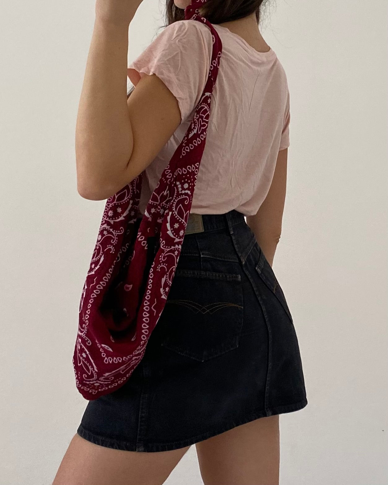 00s buttoned denim skirt