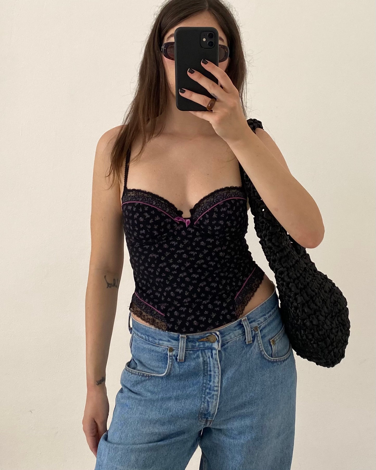 Ditsy floral corset top