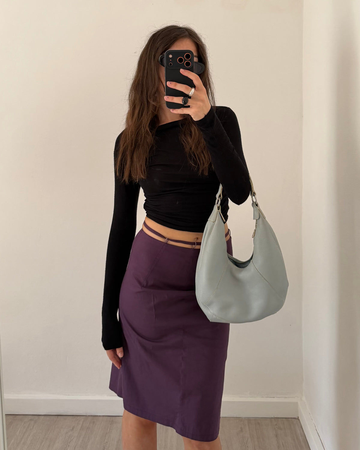 00s cut out midi skirt