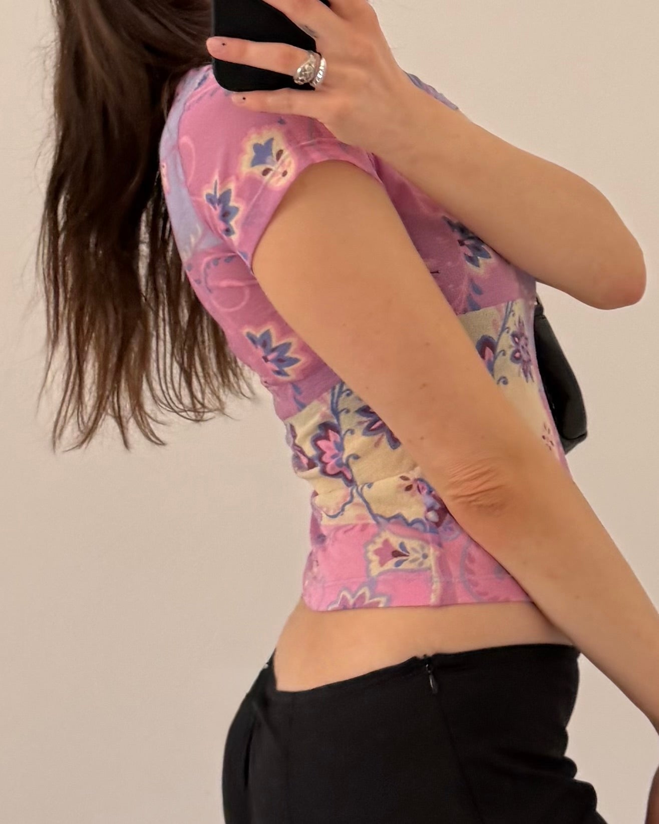 00s sheer printed top