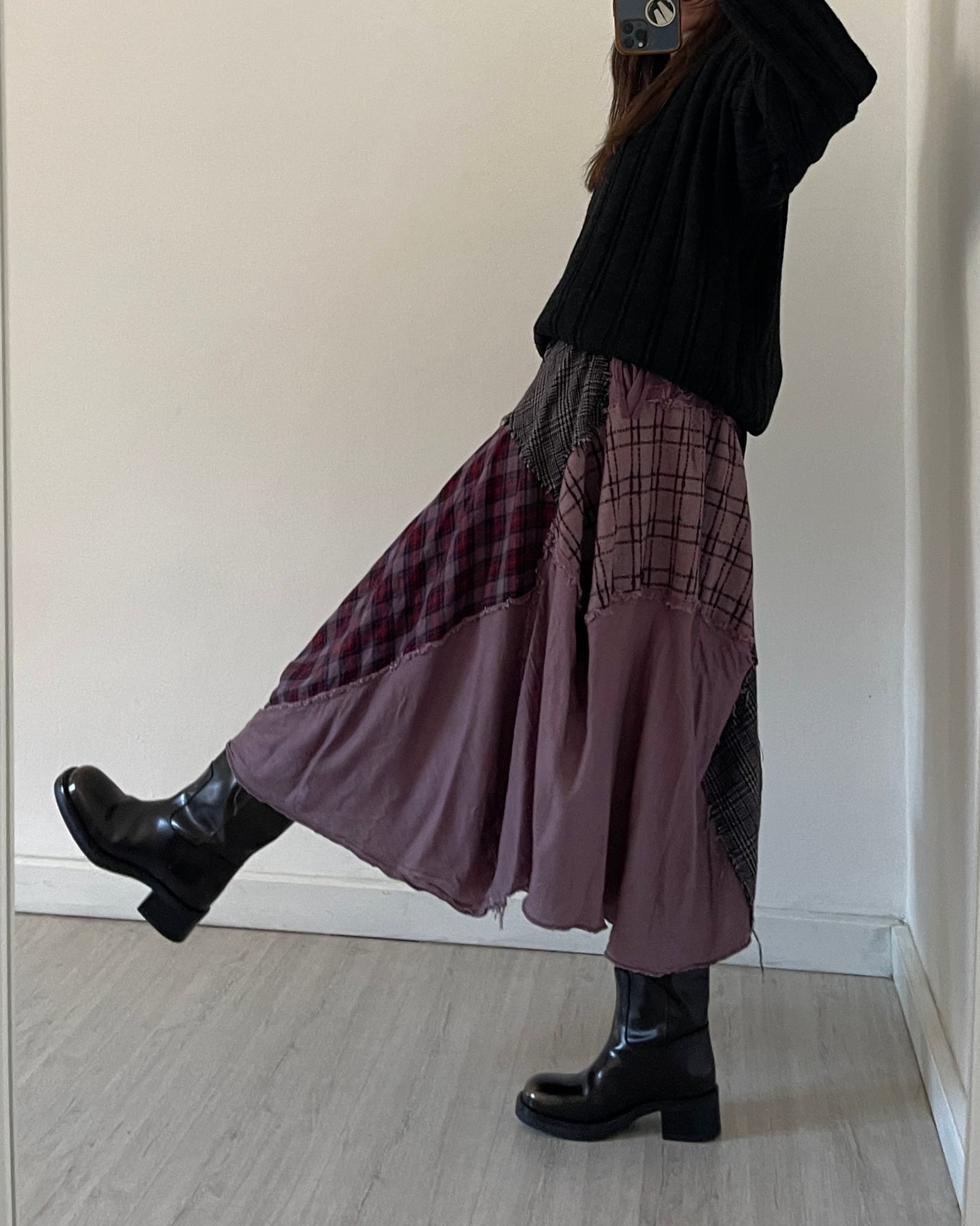 Patchwork asymmetric dress