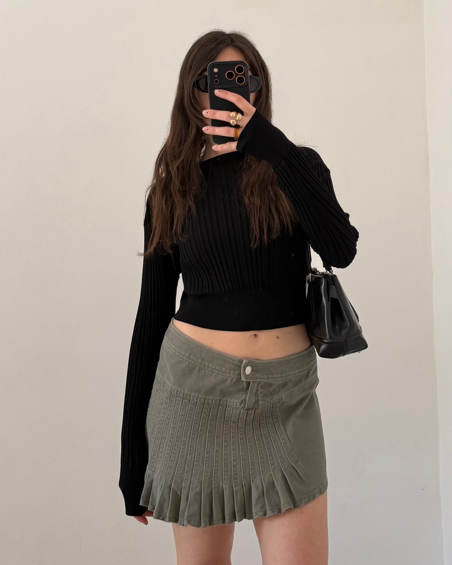 00s pleated mini skirt