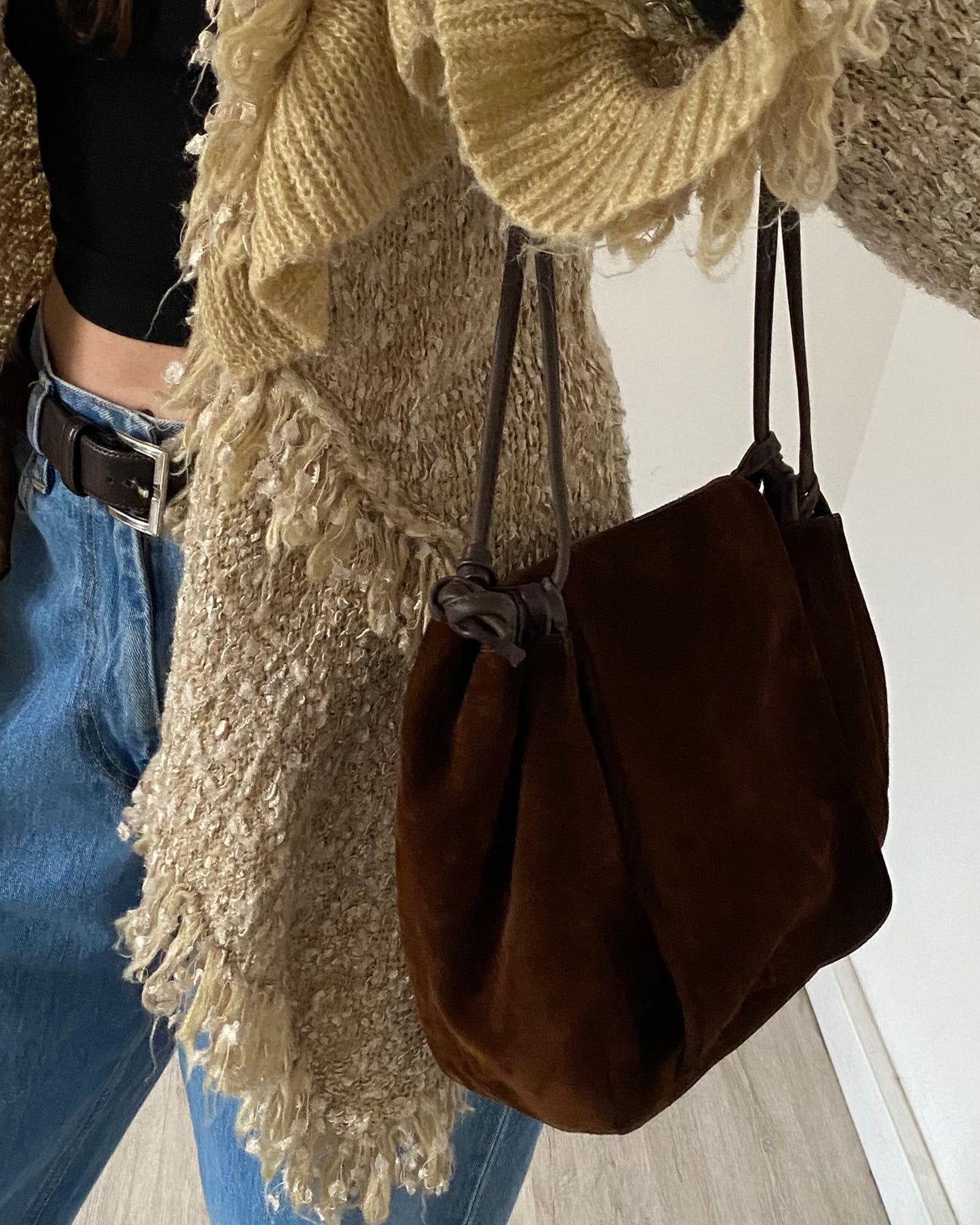 Coccinelle suede shoulder bag