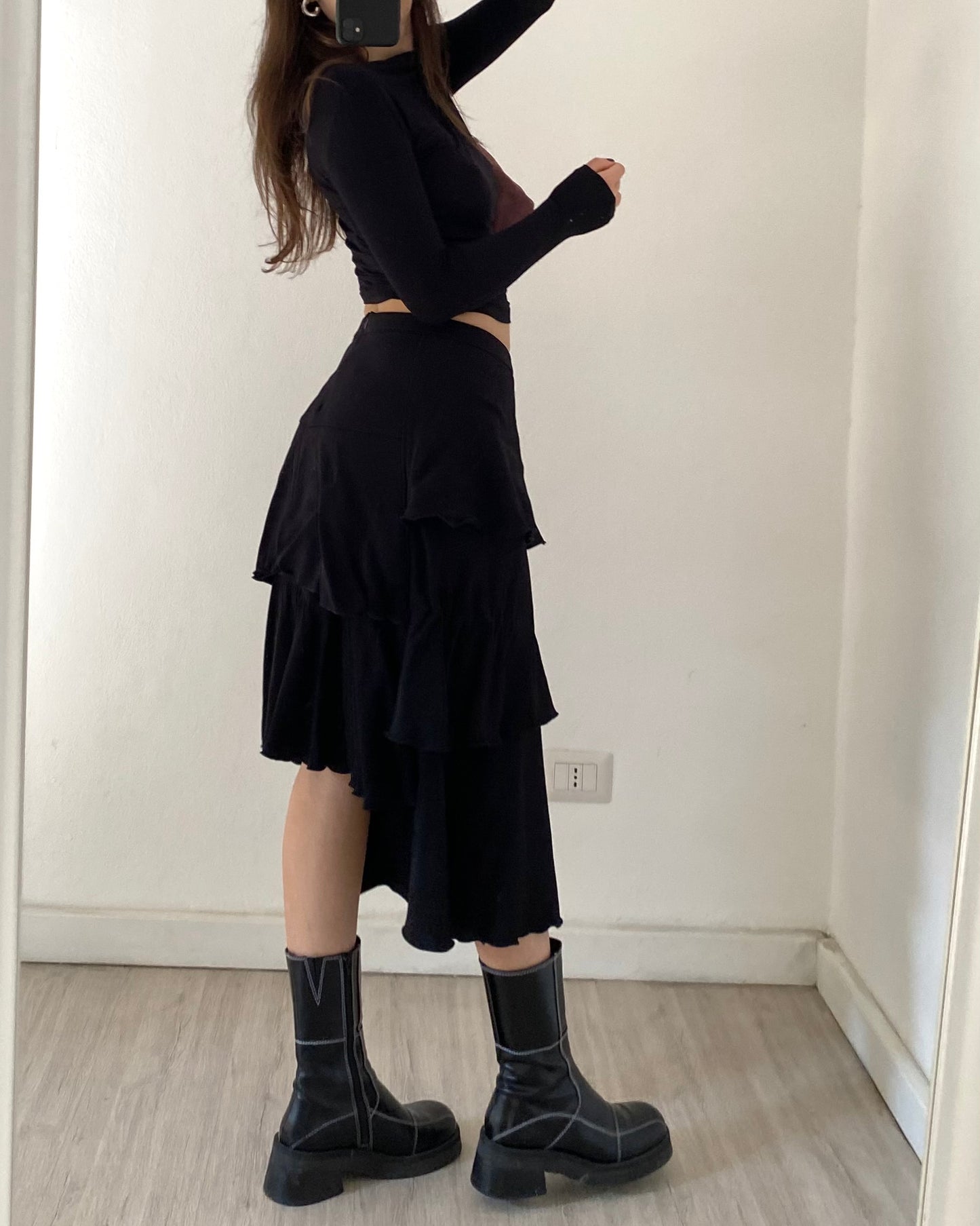 Tiered midi skirt