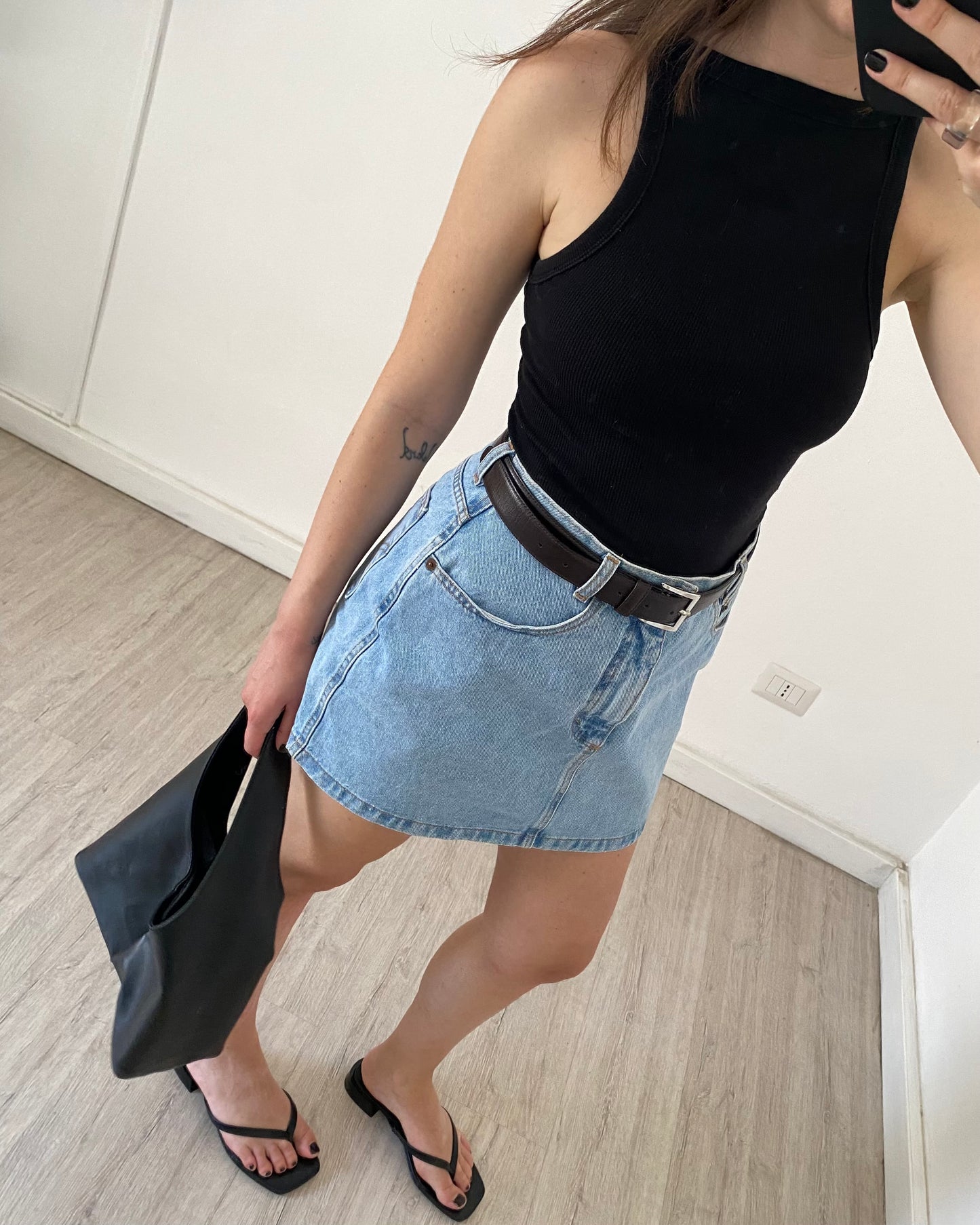 90s denim mini skirt