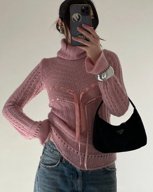Baby pink mohair sweater