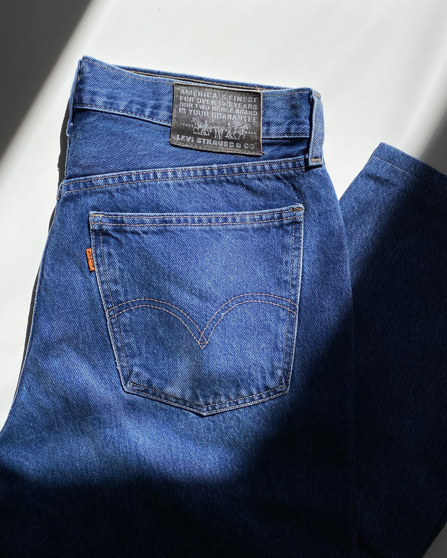 Orange tab Levi’s jeans