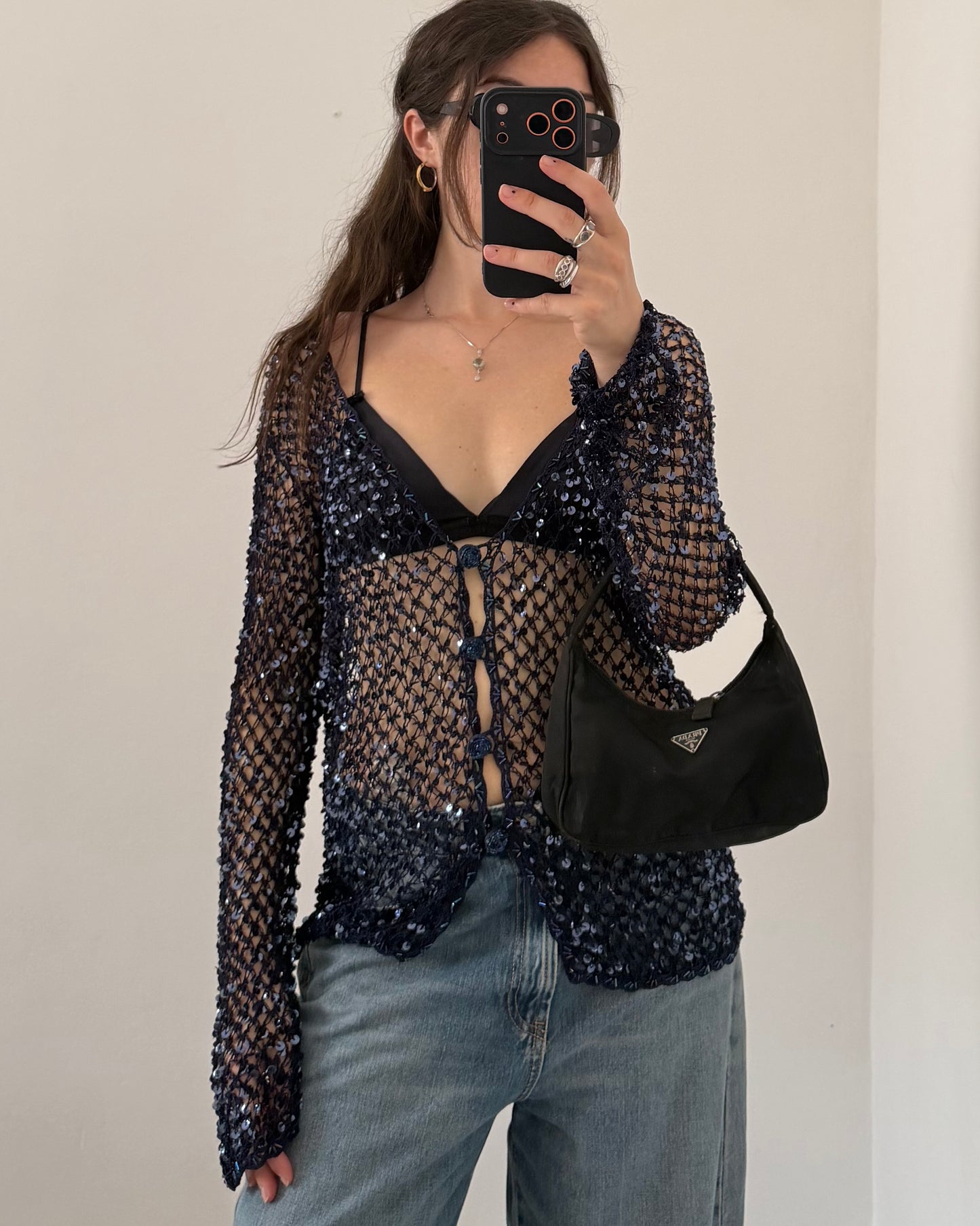 Sequins buttoned top