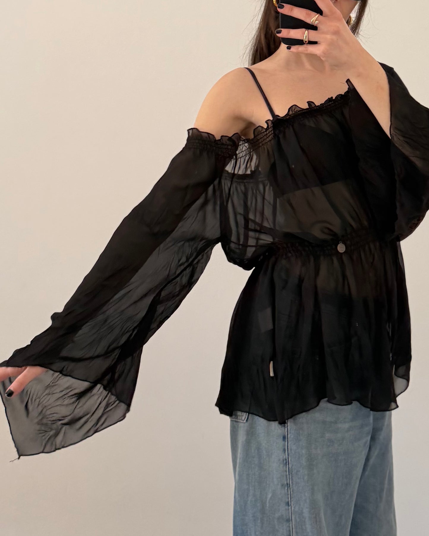 Sheer ruched top