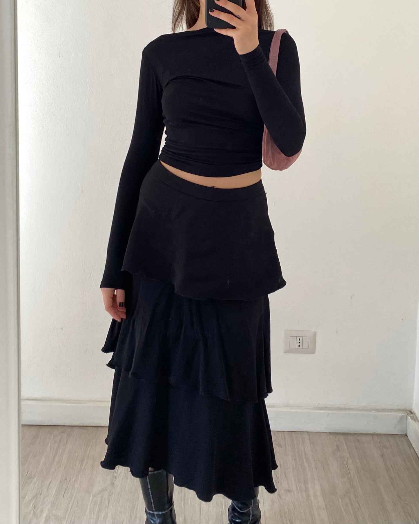 Tiered midi skirt