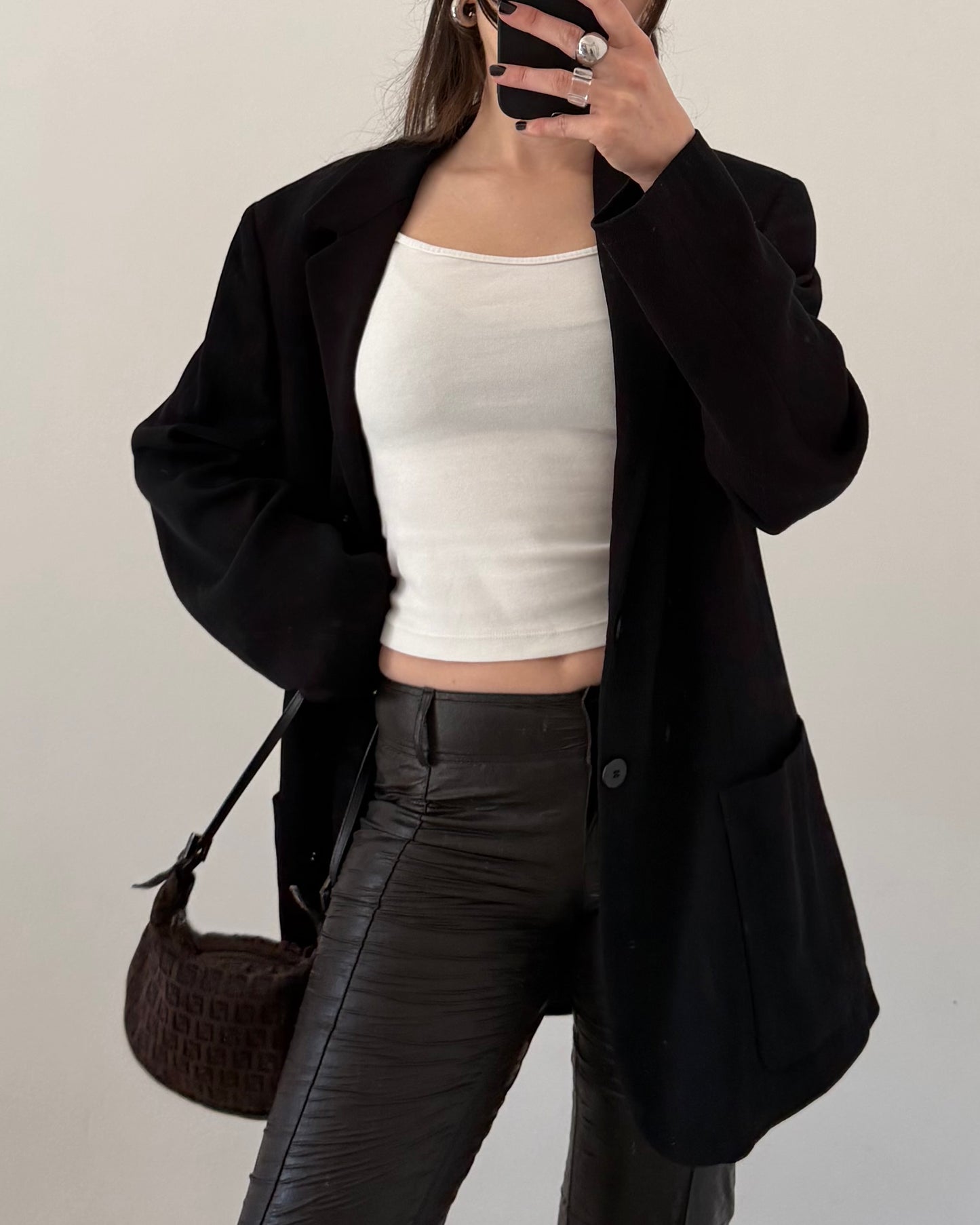 Faux leather brown pants