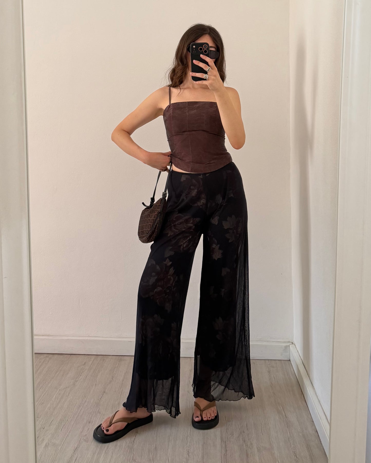 Micro mesh double layered trousers