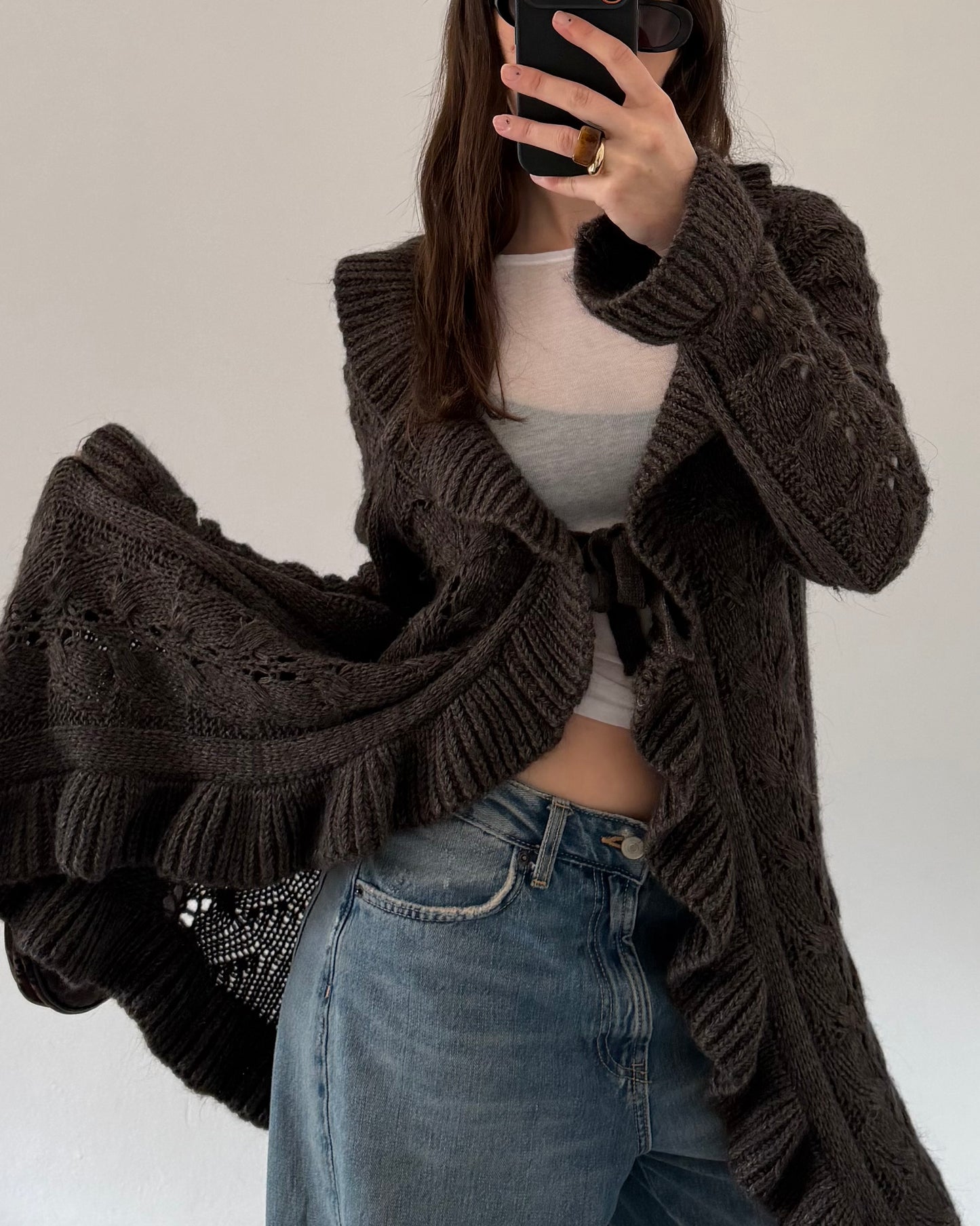 Wool maxi cardigan