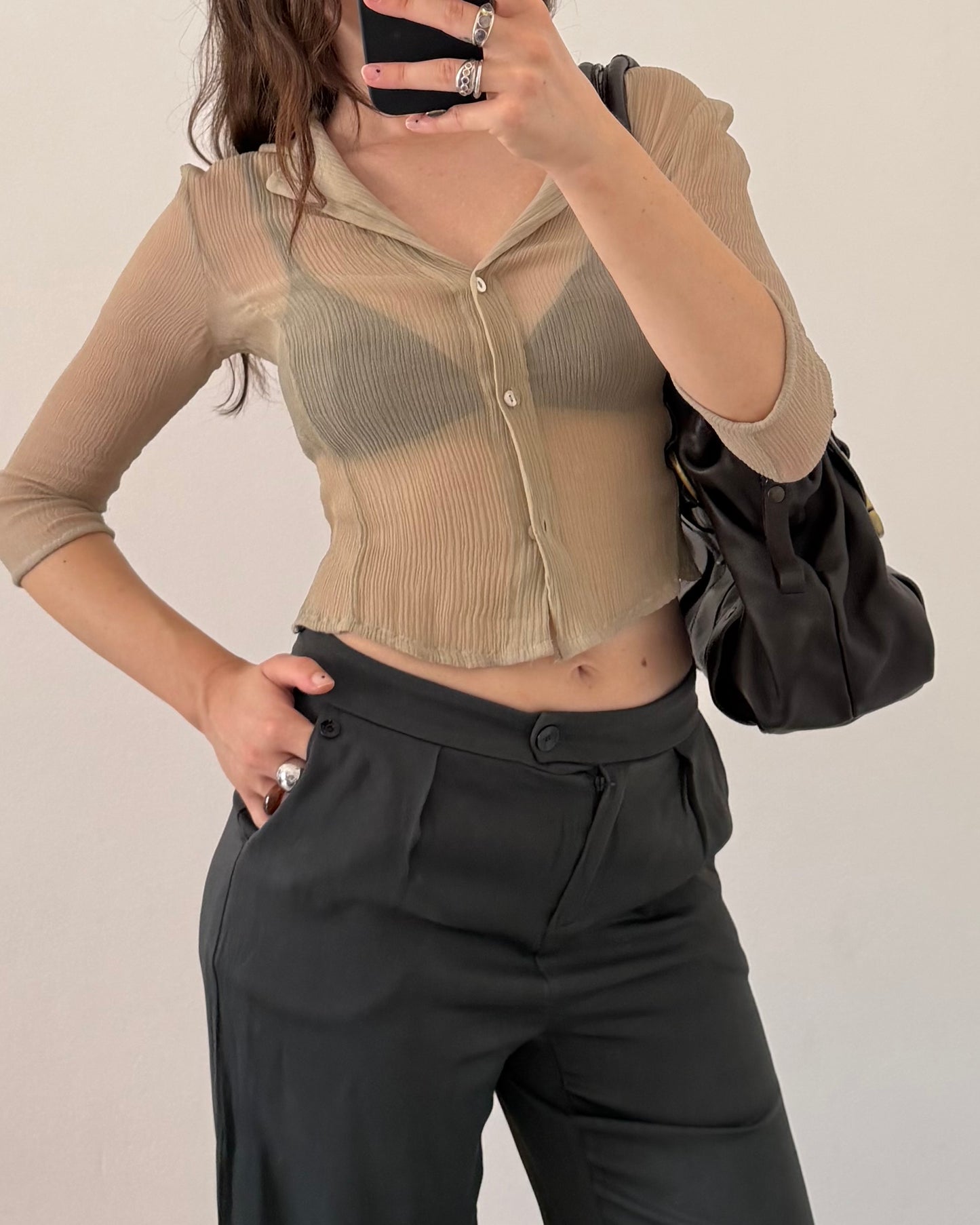 Viscose wide leg trousers