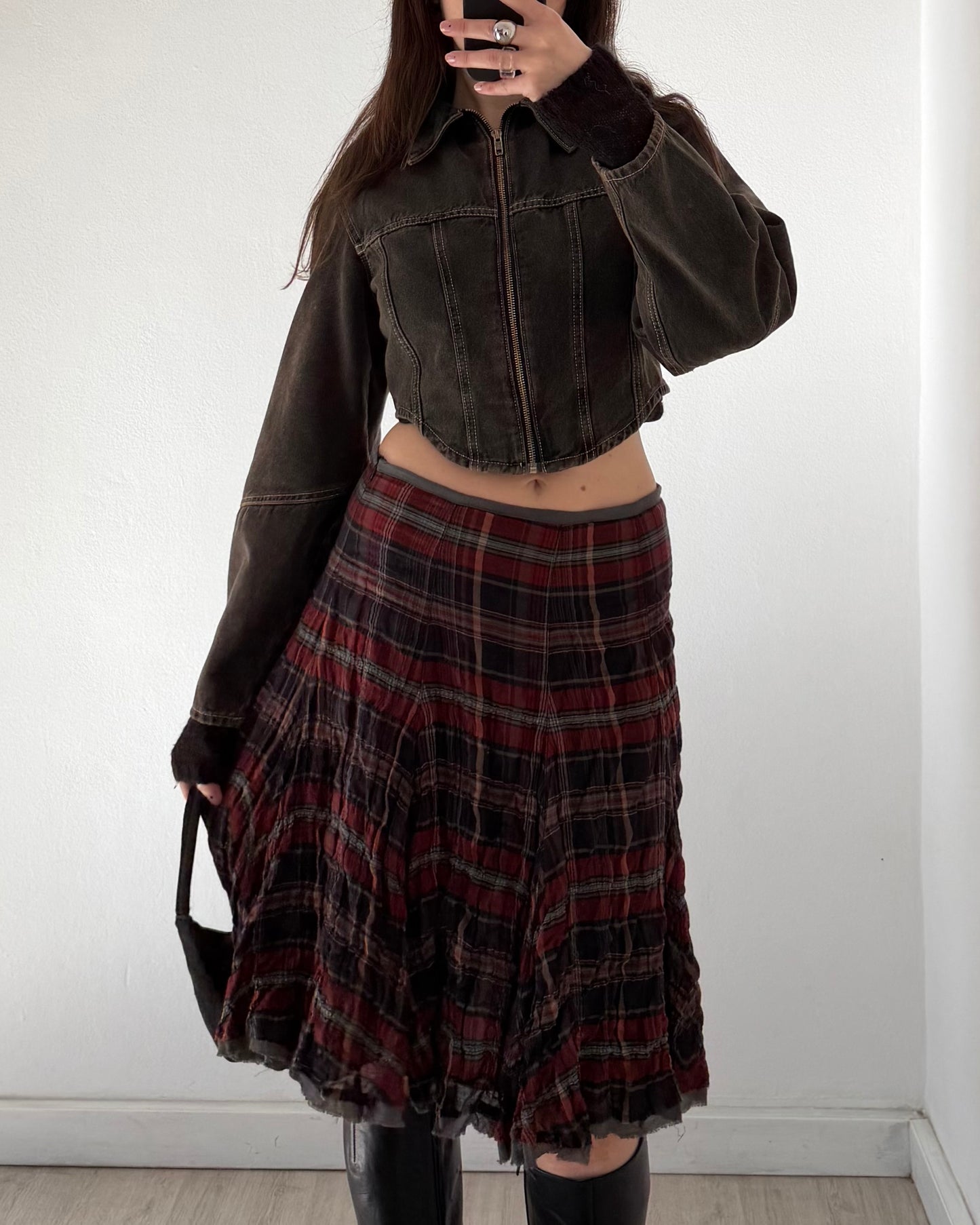 Trussardi check skirt