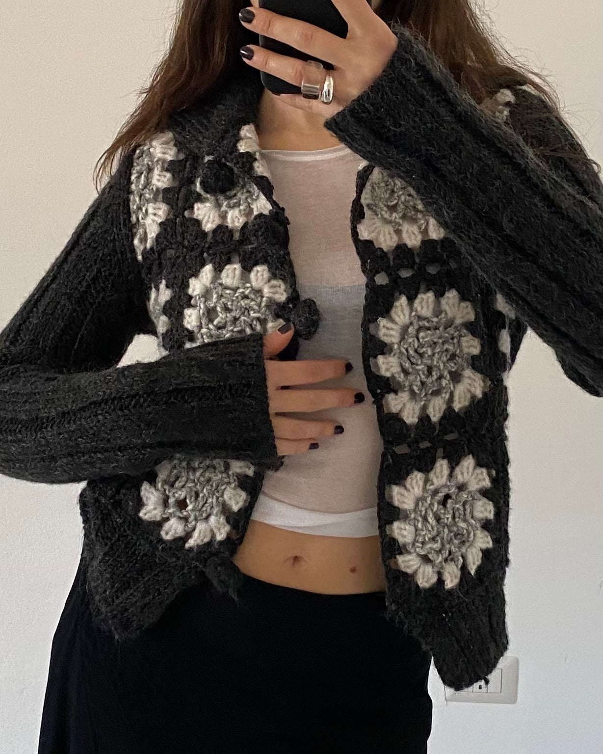 Wool crochet cardigan