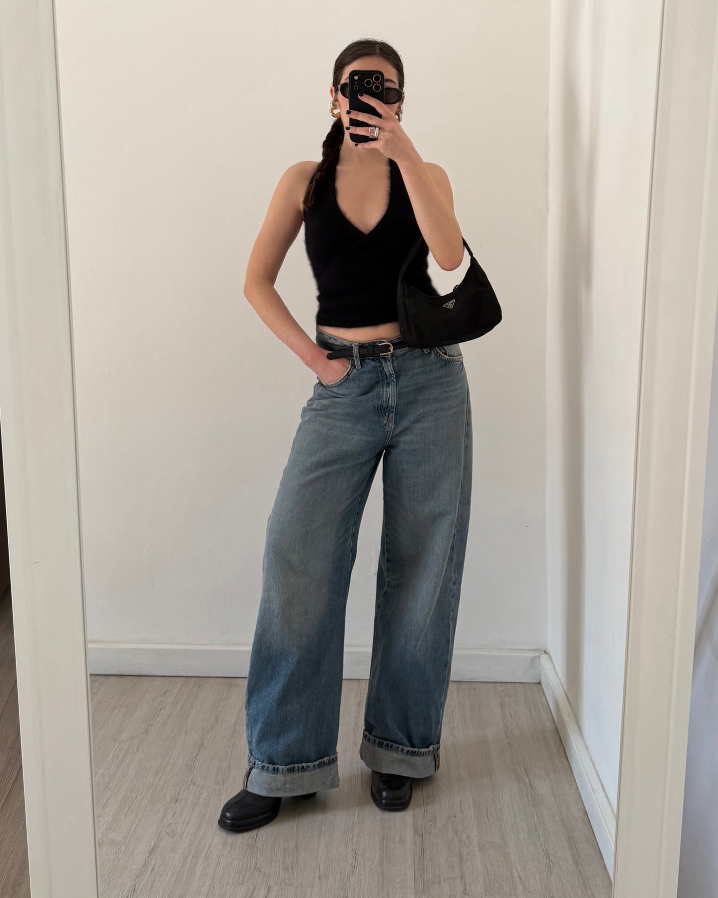 Angora halter neck top