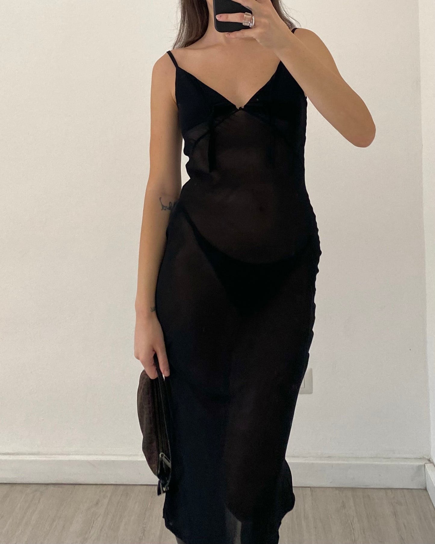 00s sheer midi dress