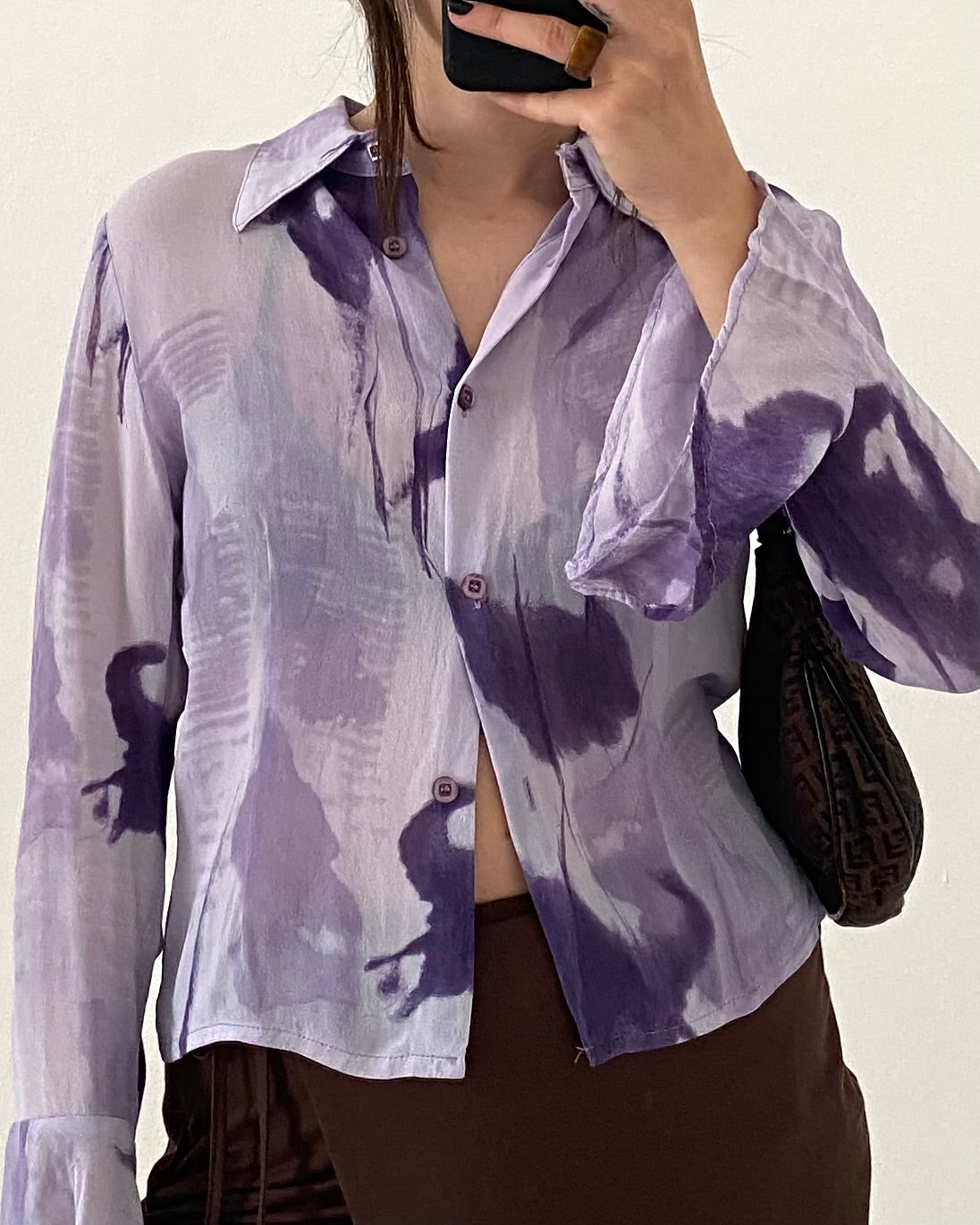 Sheer printed shirt