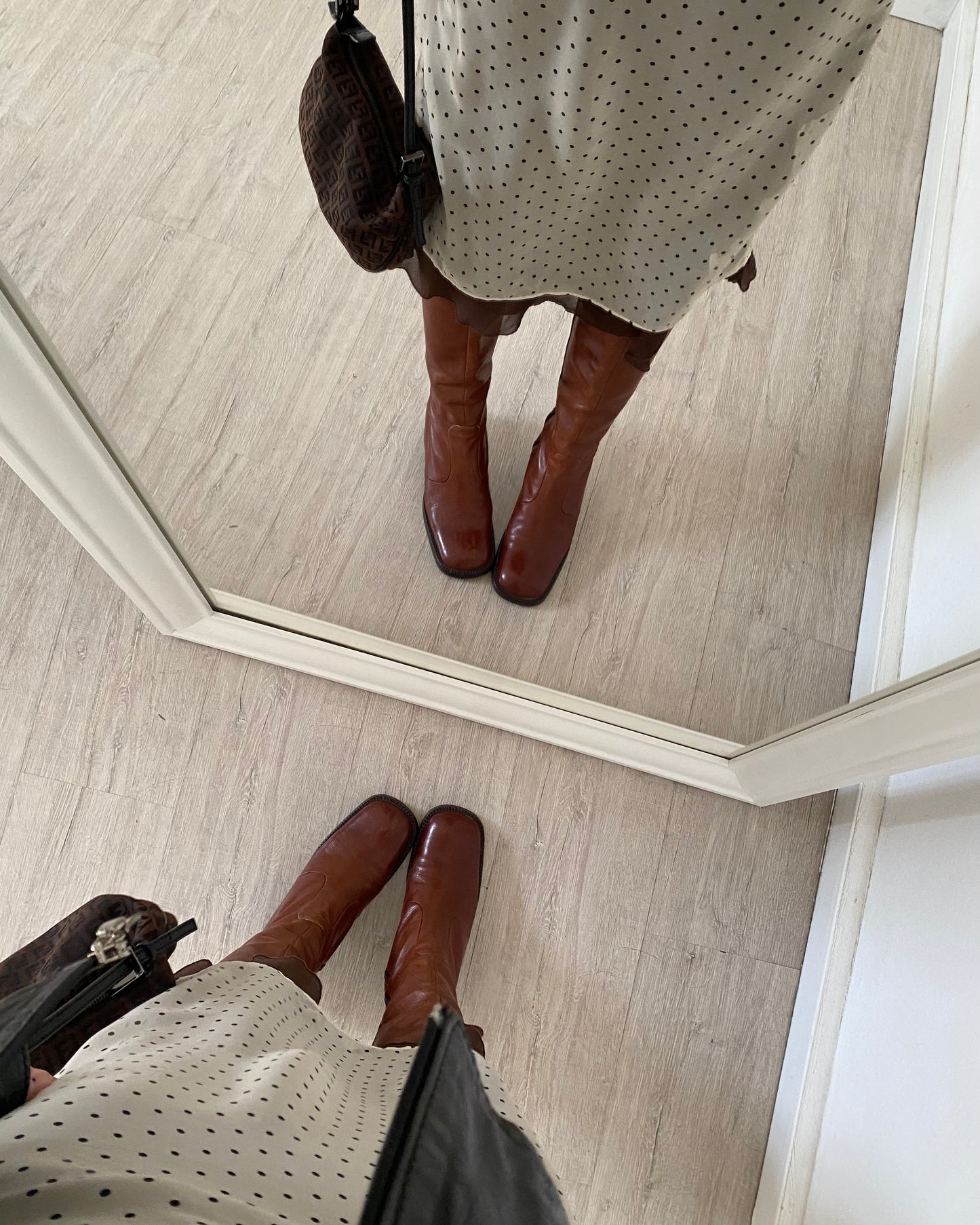 Square toe leather boots