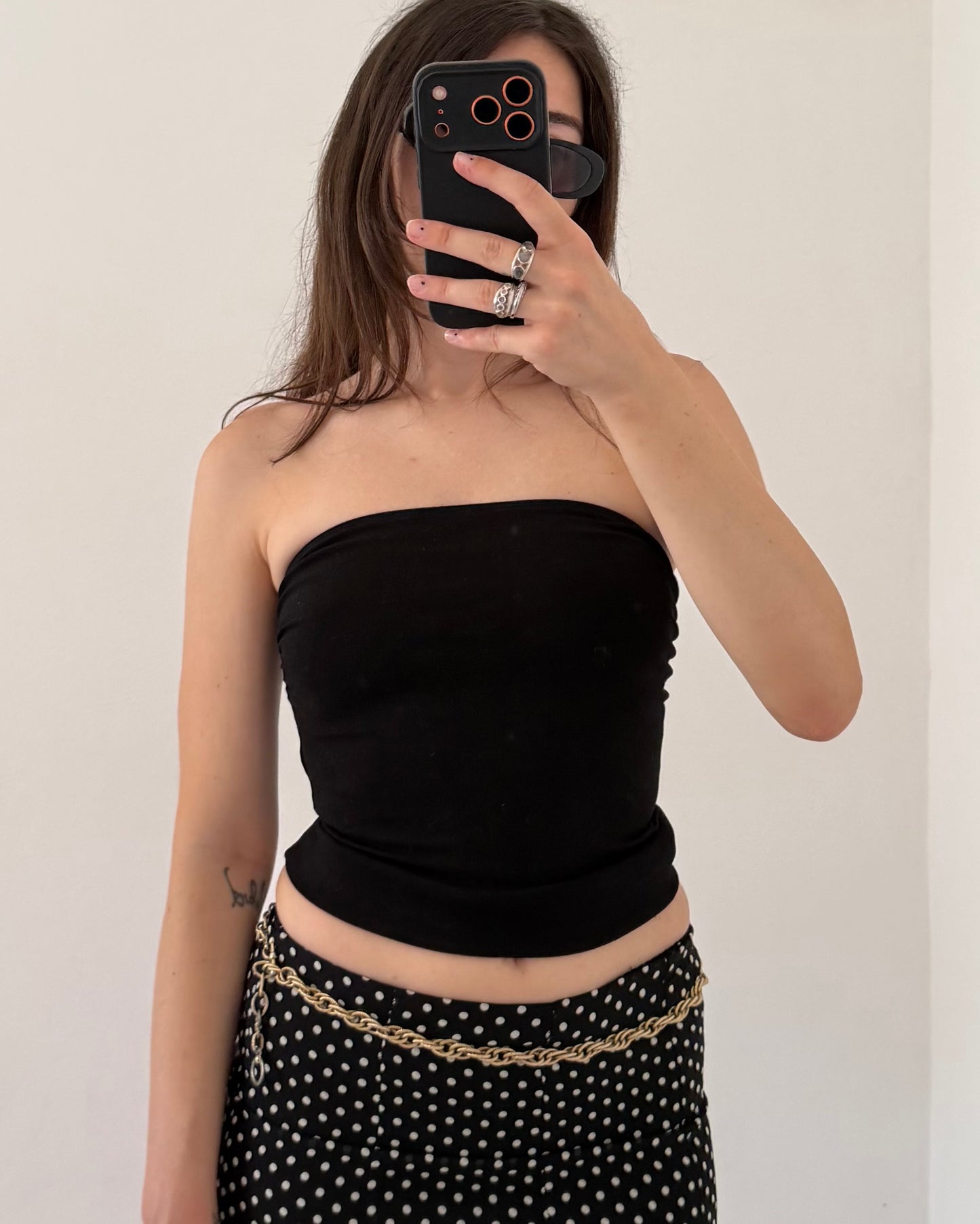 Polka dot midi skirt
