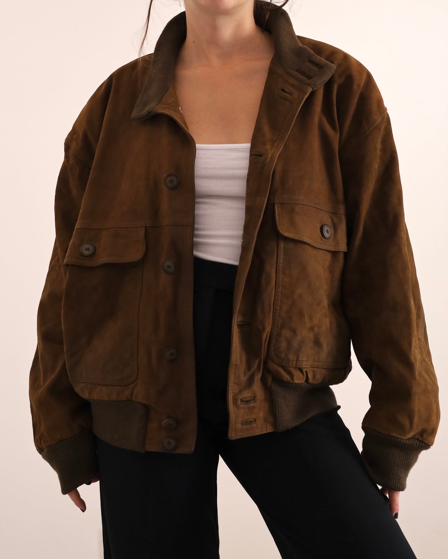 Suede bomber jacket