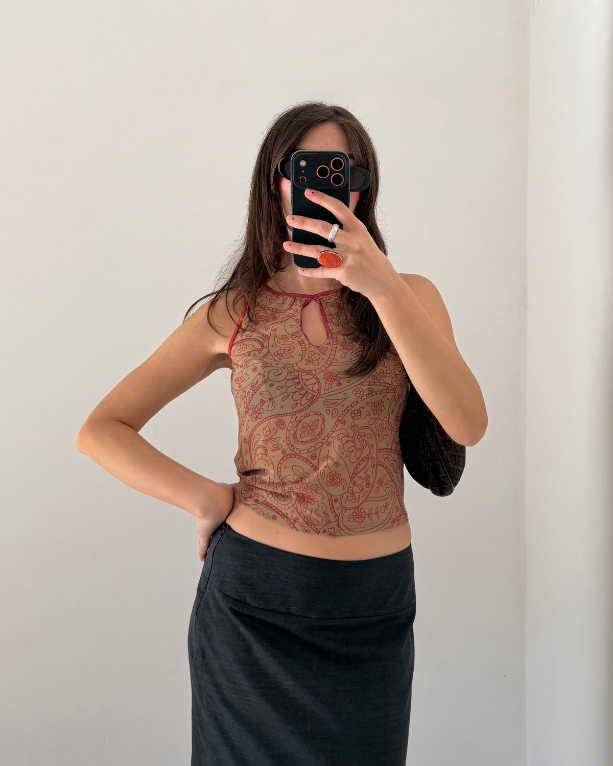00s sheer printed top