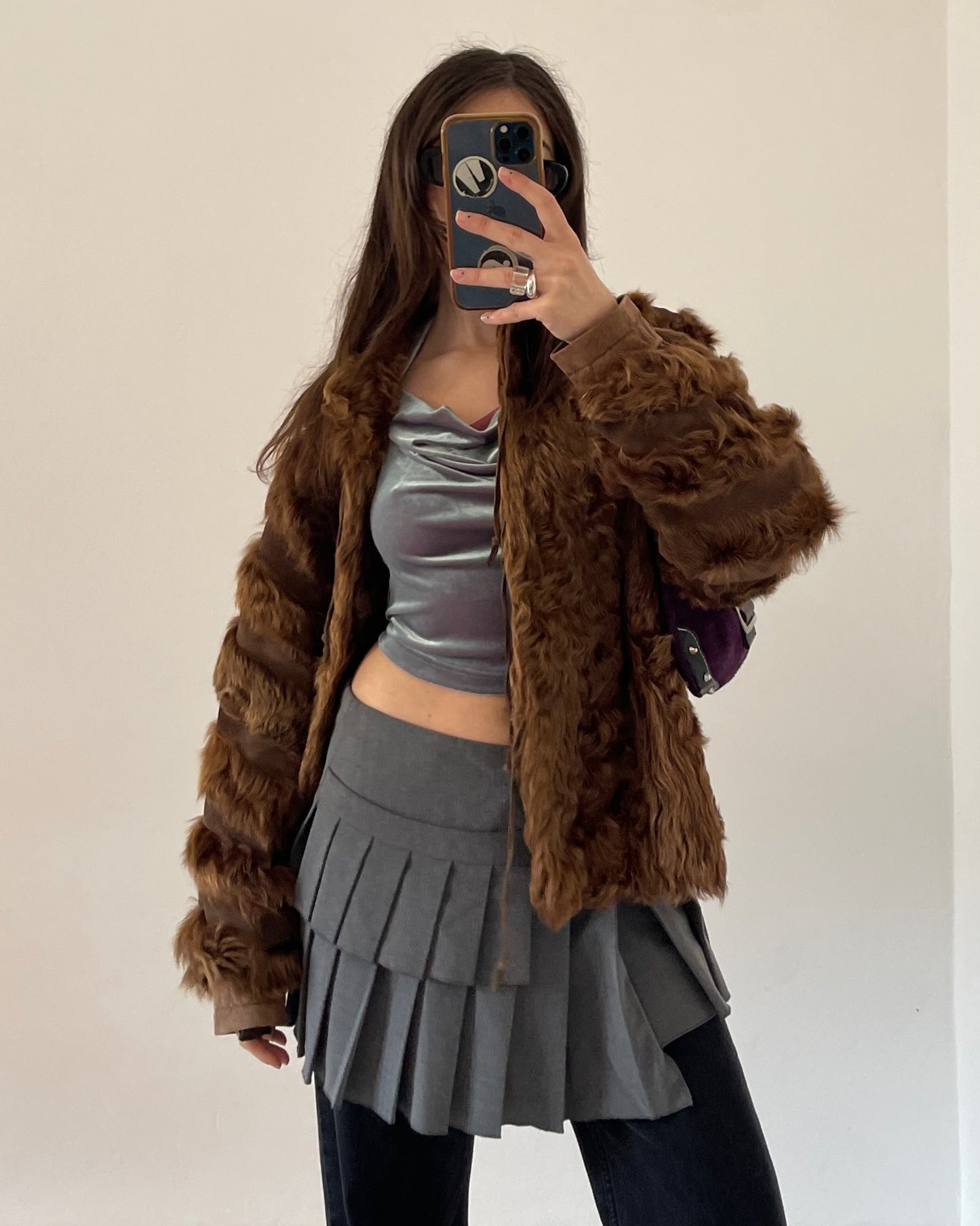 Iridescent velvet top