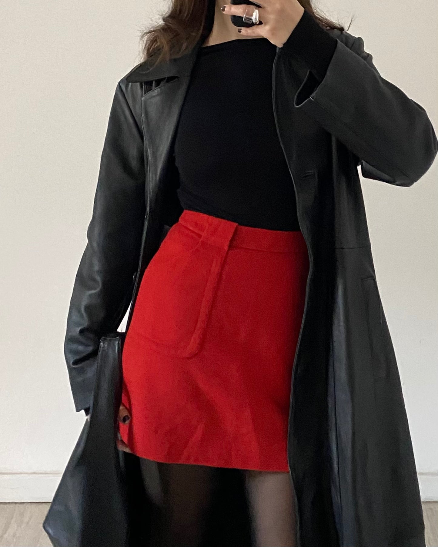 Red wool skirt